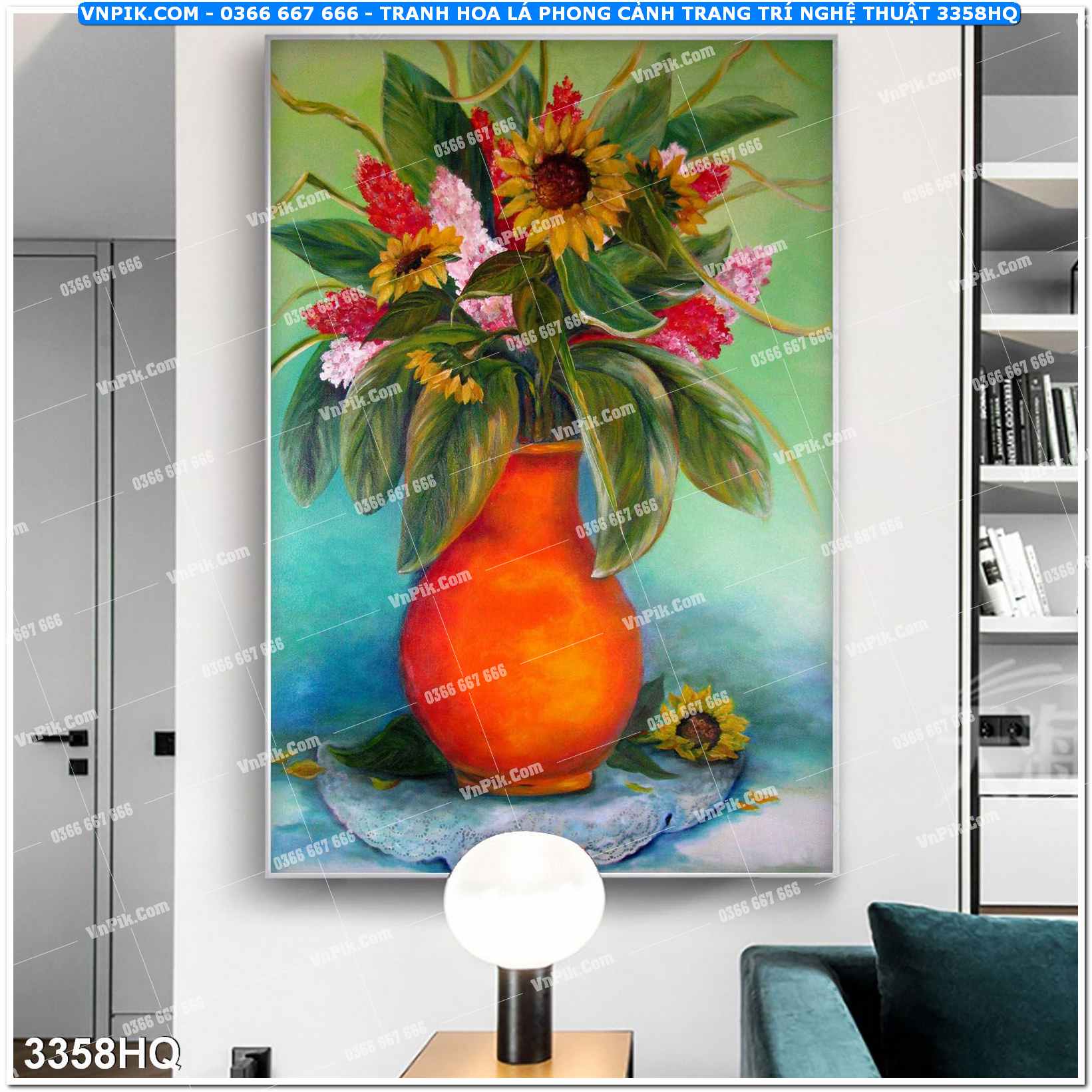 Tranh hoa lá phong cảnh trang trí nghệ thuật 3358HQ