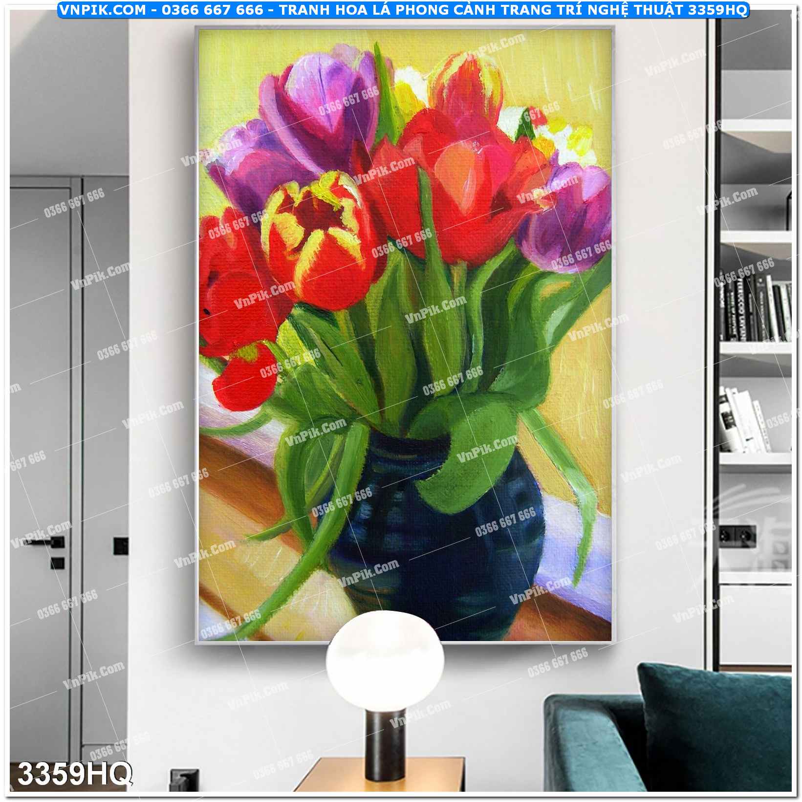 Tranh hoa lá phong cảnh trang trí nghệ thuật 3359HQ