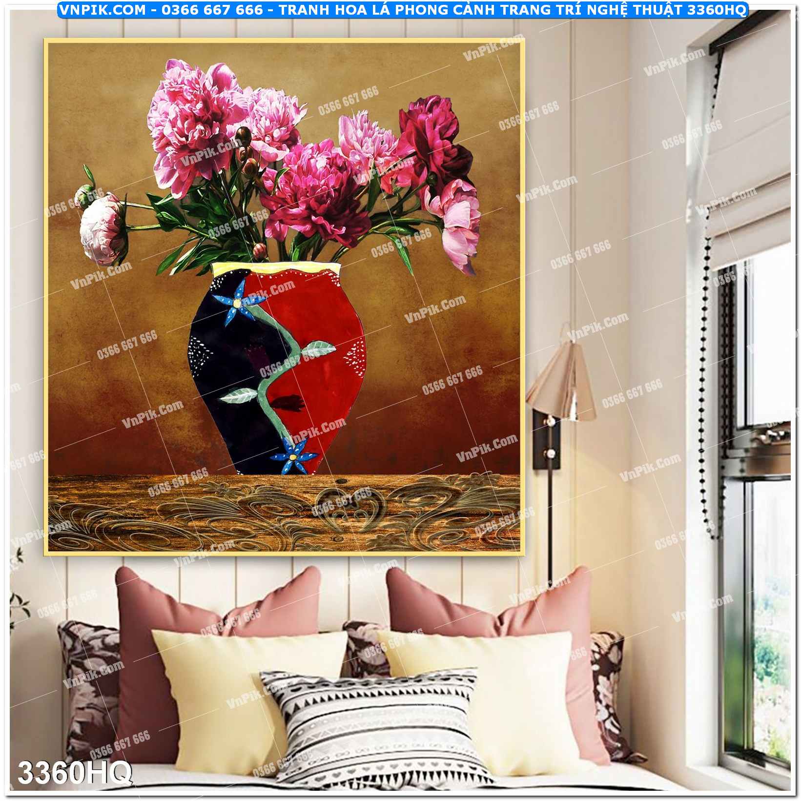 Tranh hoa lá phong cảnh trang trí nghệ thuật 3360HQ