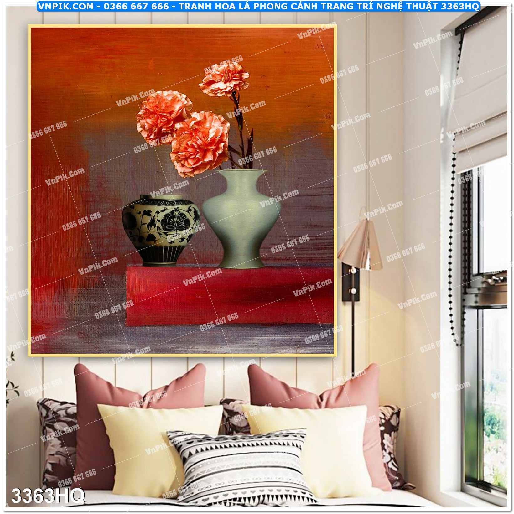 Tranh hoa lá phong cảnh trang trí nghệ thuật 3363HQ