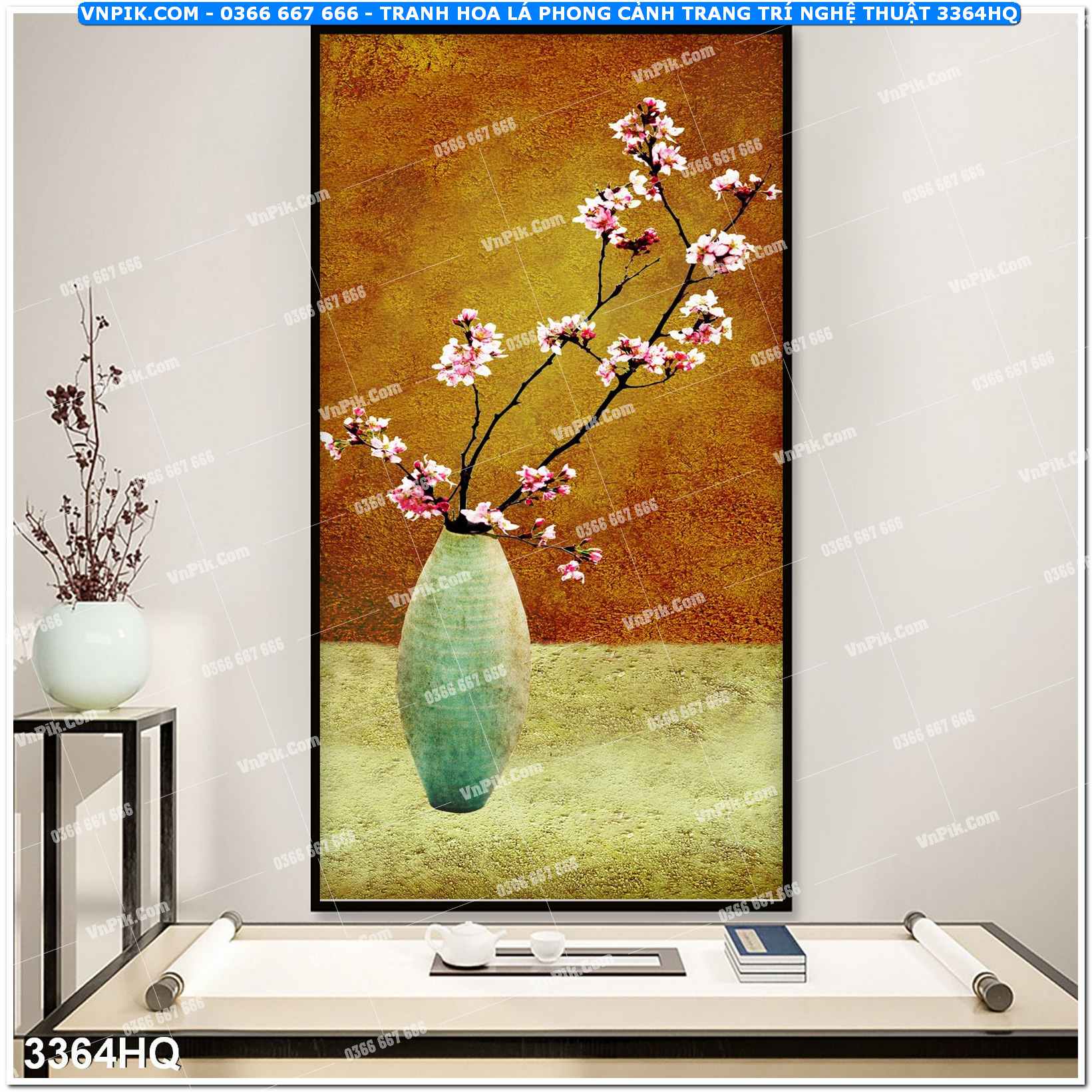 Tranh hoa lá phong cảnh trang trí nghệ thuật 3364HQ