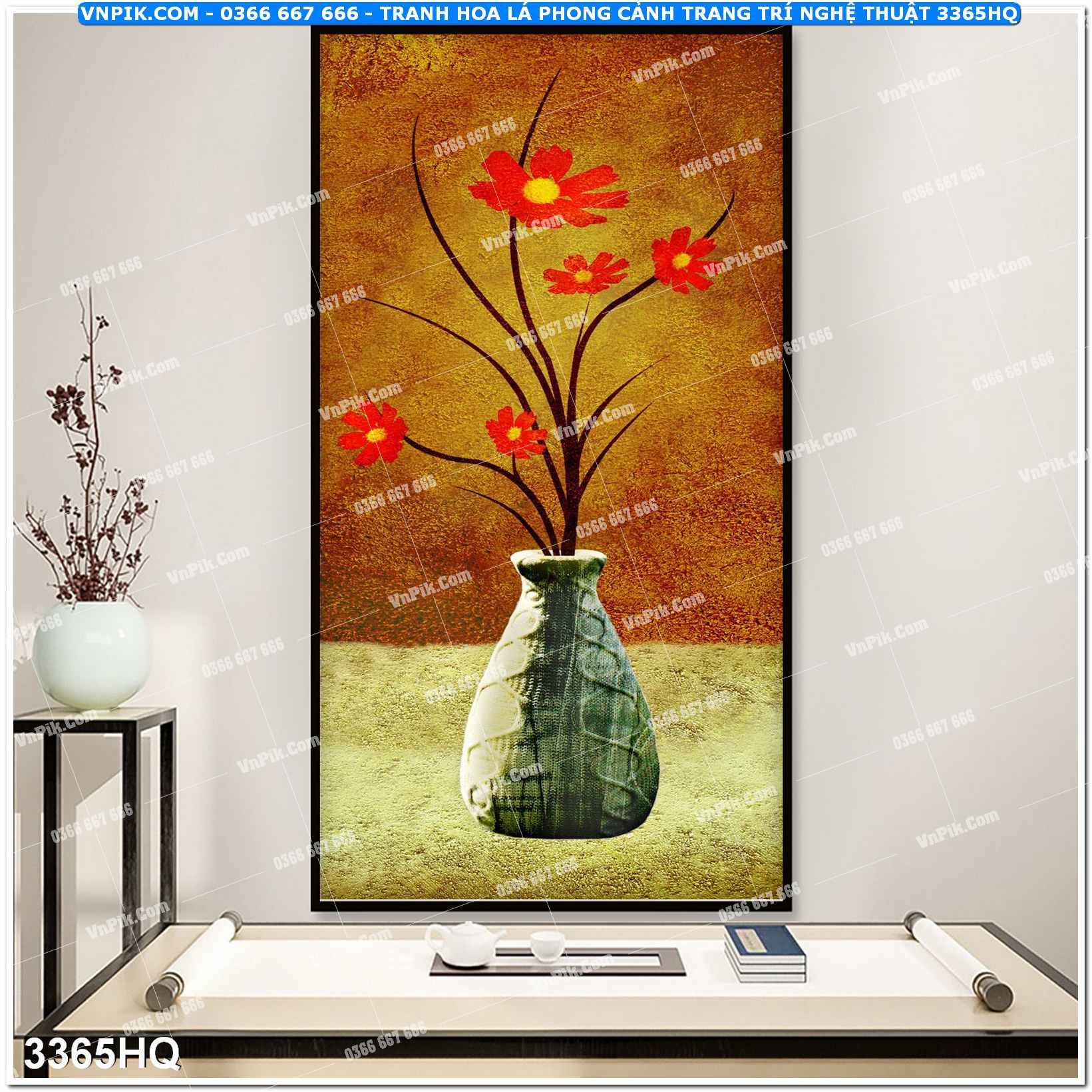 Tranh hoa lá phong cảnh trang trí nghệ thuật 3365HQ