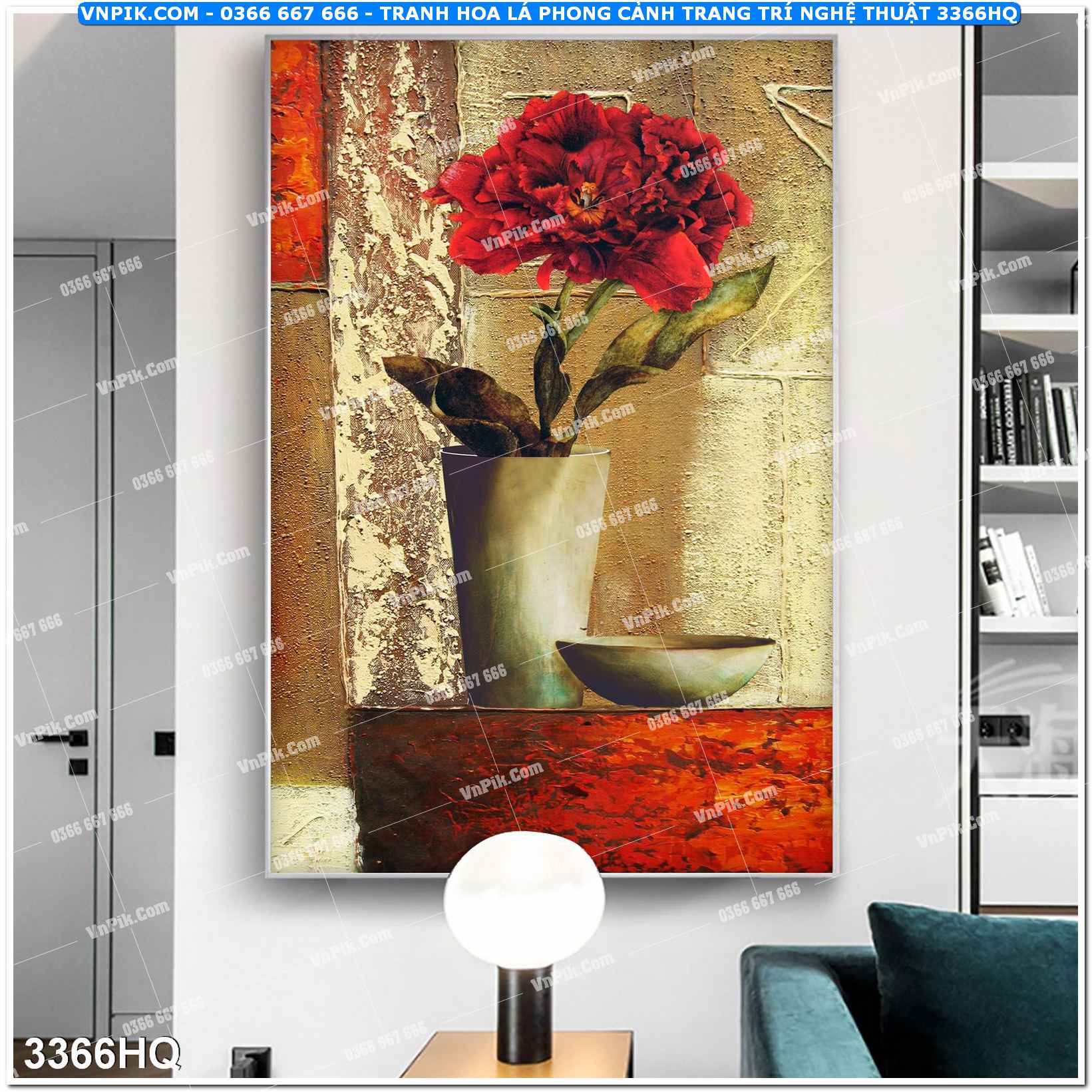 Tranh hoa lá phong cảnh trang trí nghệ thuật 3366HQ