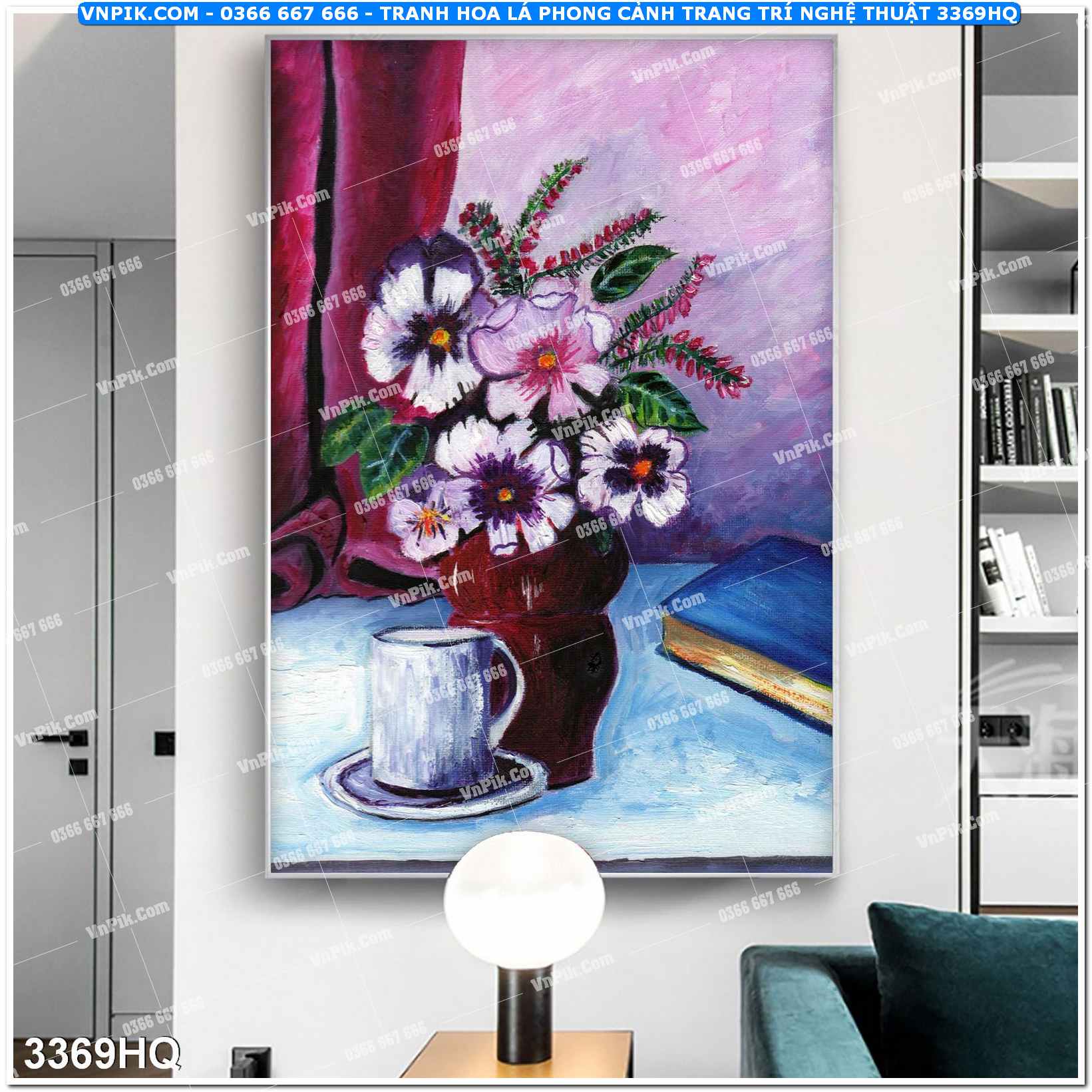 Tranh hoa lá phong cảnh trang trí nghệ thuật 3369HQ