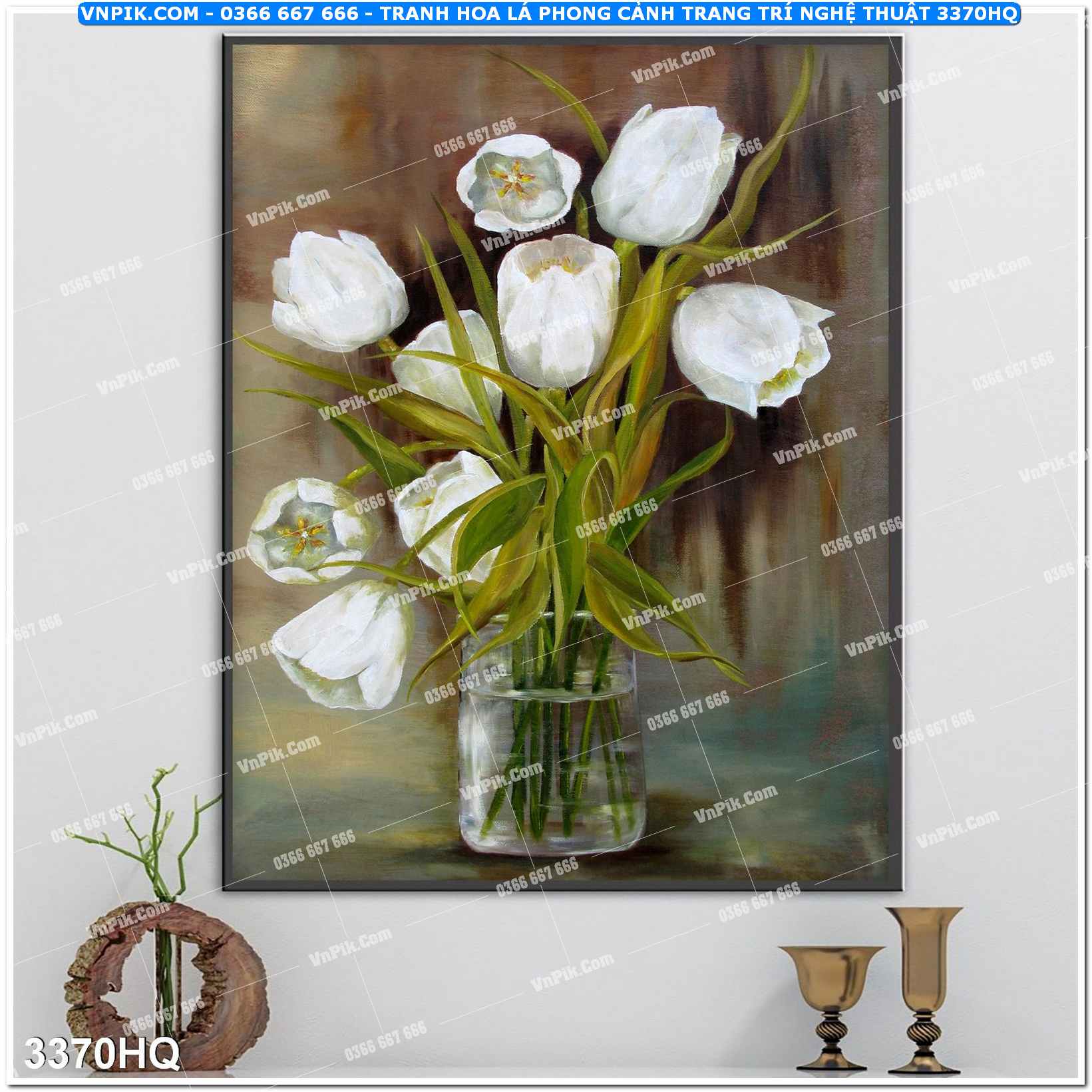 Tranh hoa lá phong cảnh trang trí nghệ thuật 3370HQ