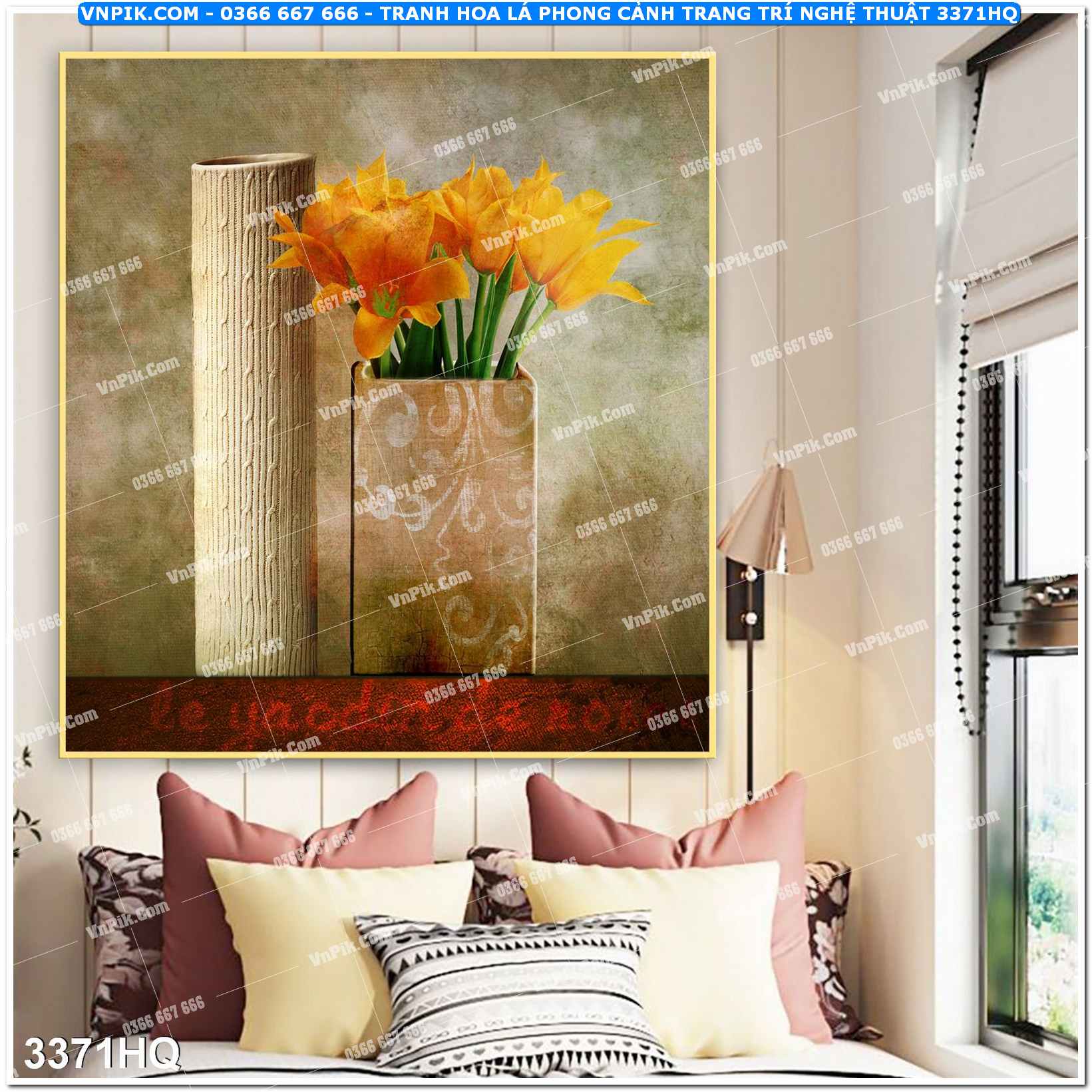 Tranh hoa lá phong cảnh trang trí nghệ thuật 3371HQ