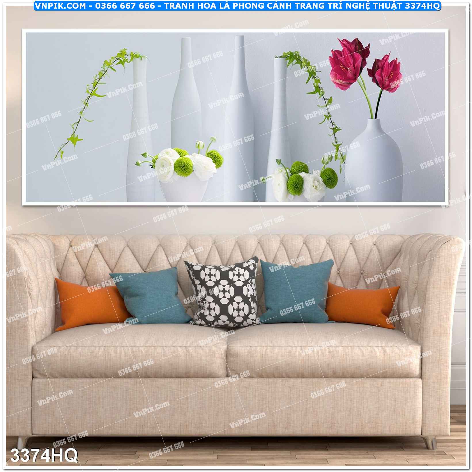 Tranh hoa lá phong cảnh trang trí nghệ thuật 3374HQ