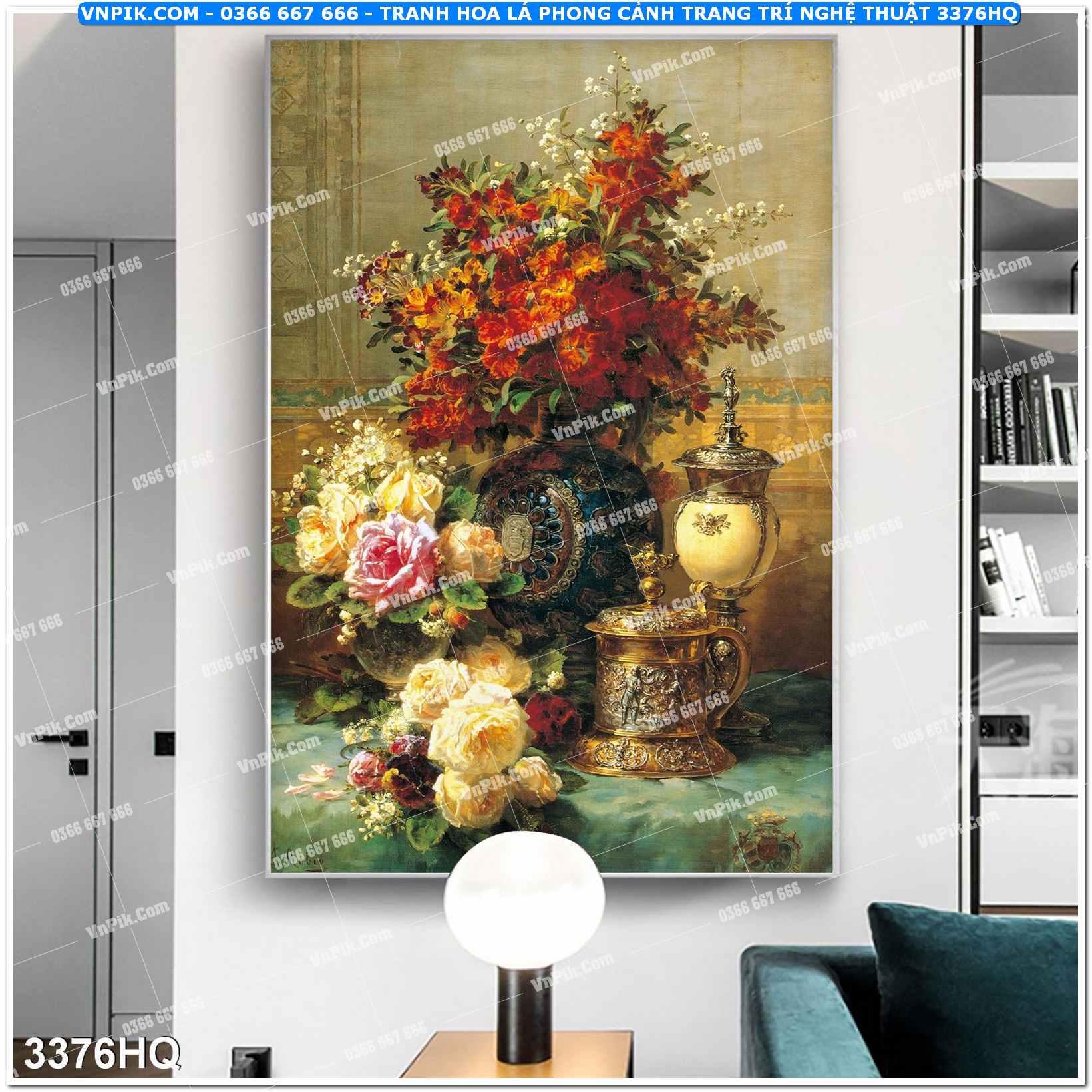 Tranh hoa lá phong cảnh trang trí nghệ thuật 3376HQ