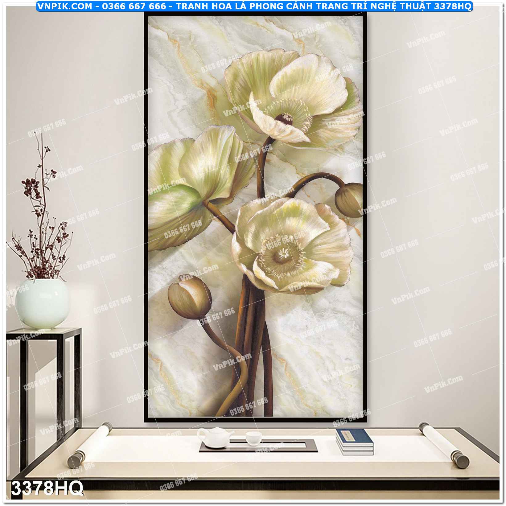 Tranh hoa lá phong cảnh trang trí nghệ thuật 3378HQ