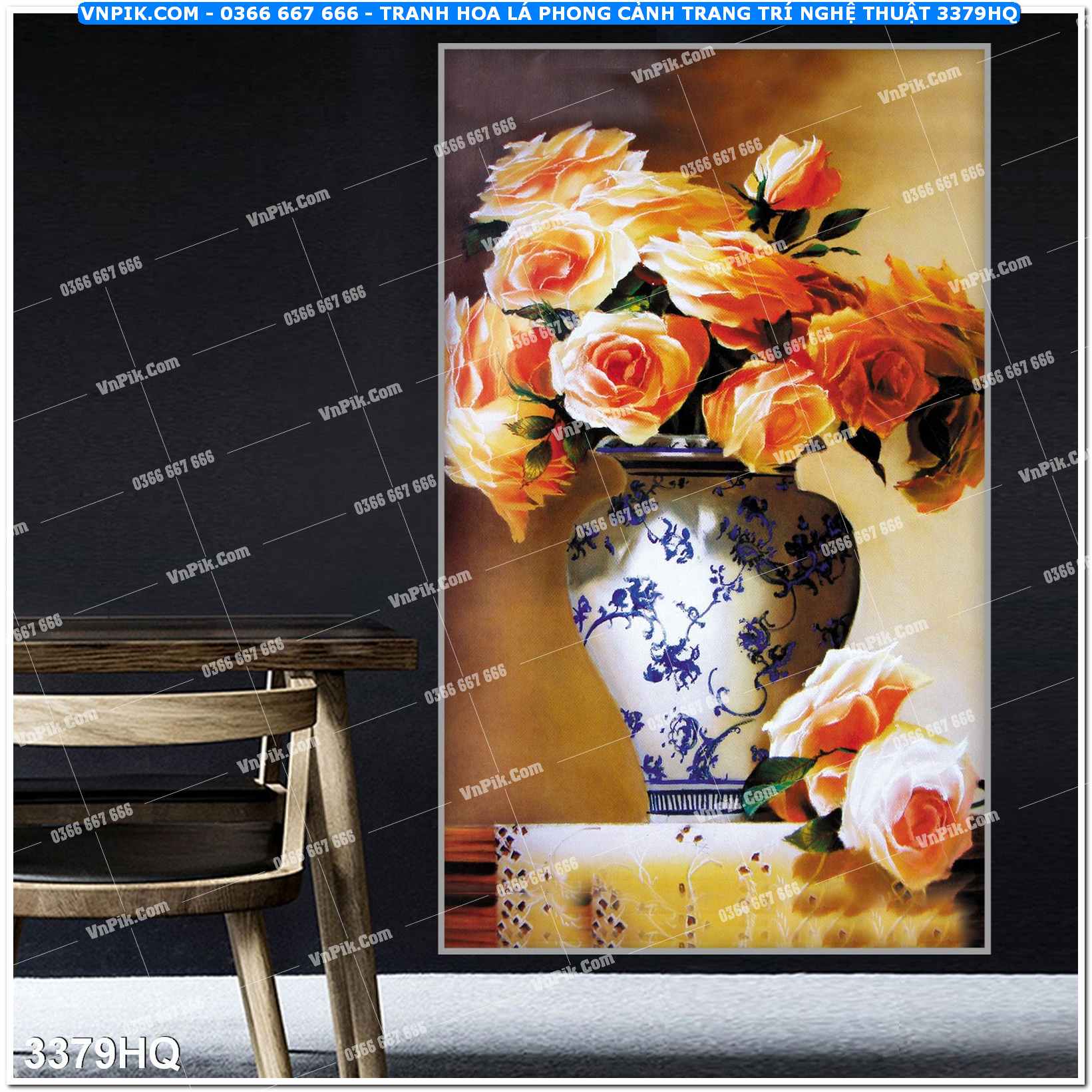 Tranh hoa lá phong cảnh trang trí nghệ thuật 3379HQ