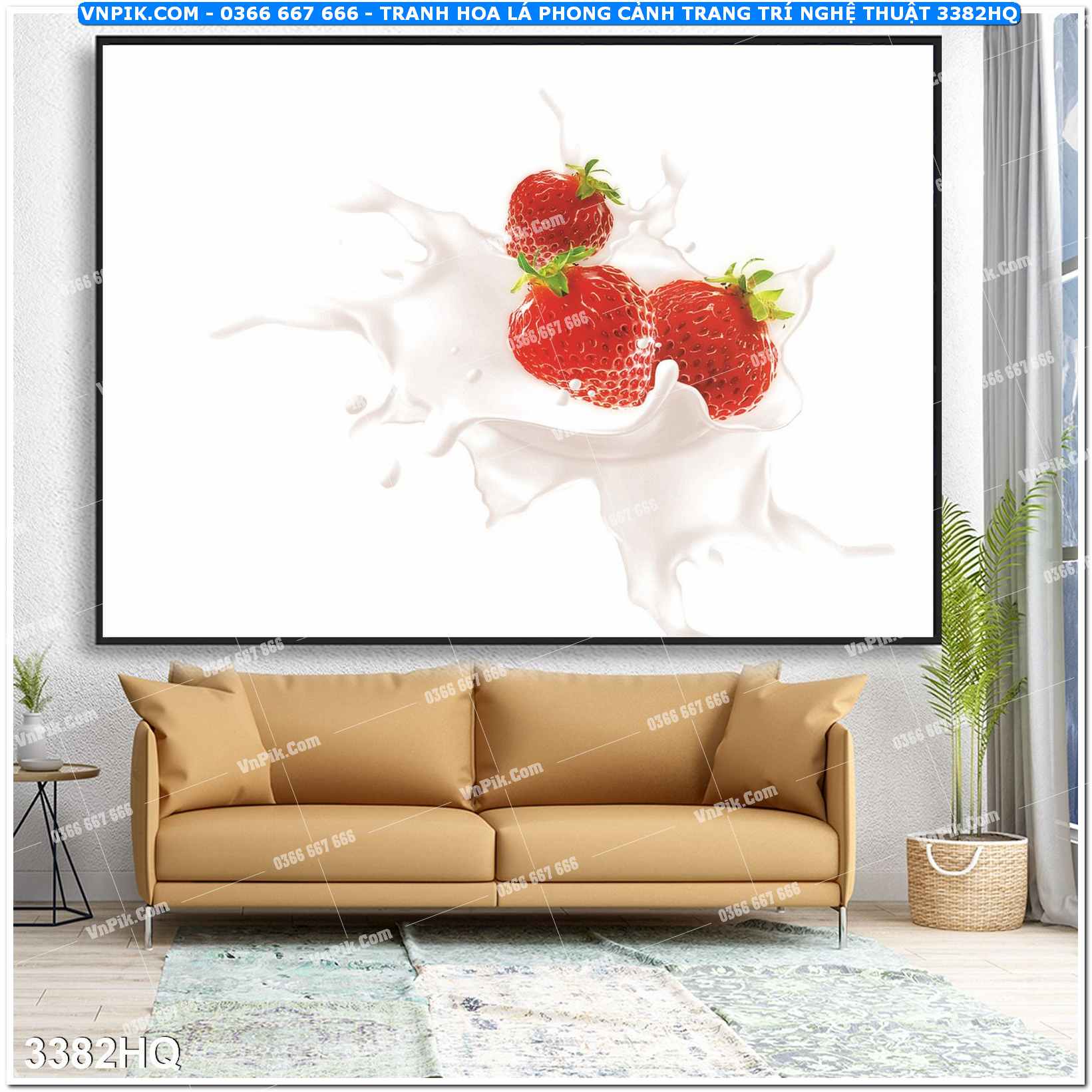 Tranh hoa lá phong cảnh trang trí nghệ thuật 3382HQ