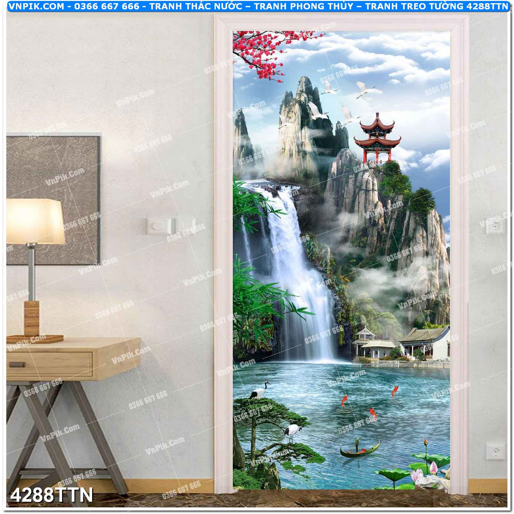 Tranh thác nước – Tranh phong thủy – Tranh treo tường mã 4288TTN