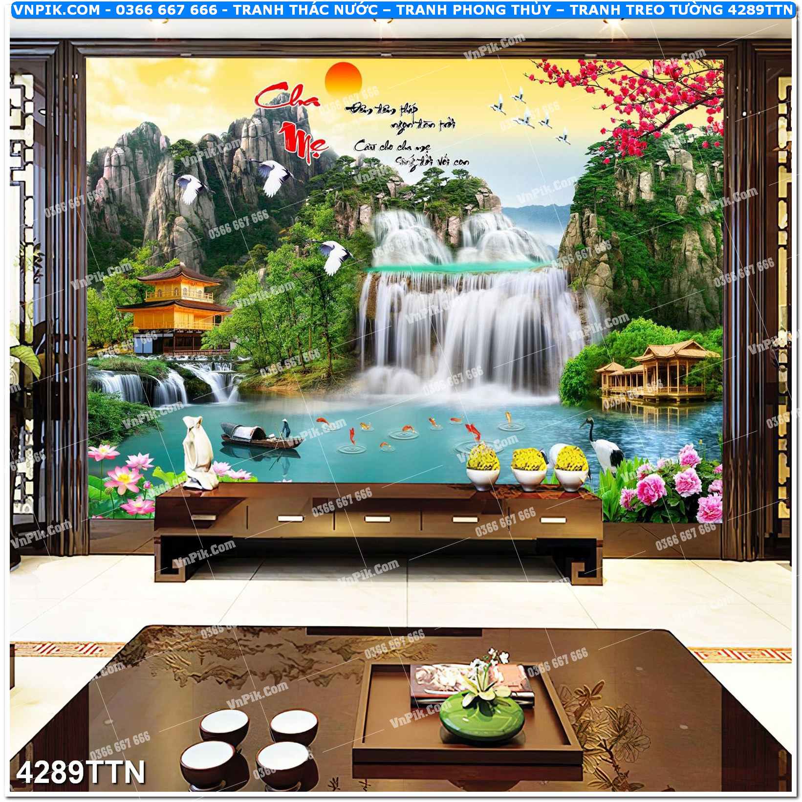Tranh thác nước – Tranh phong thủy – Tranh treo tường mã 4289TTN