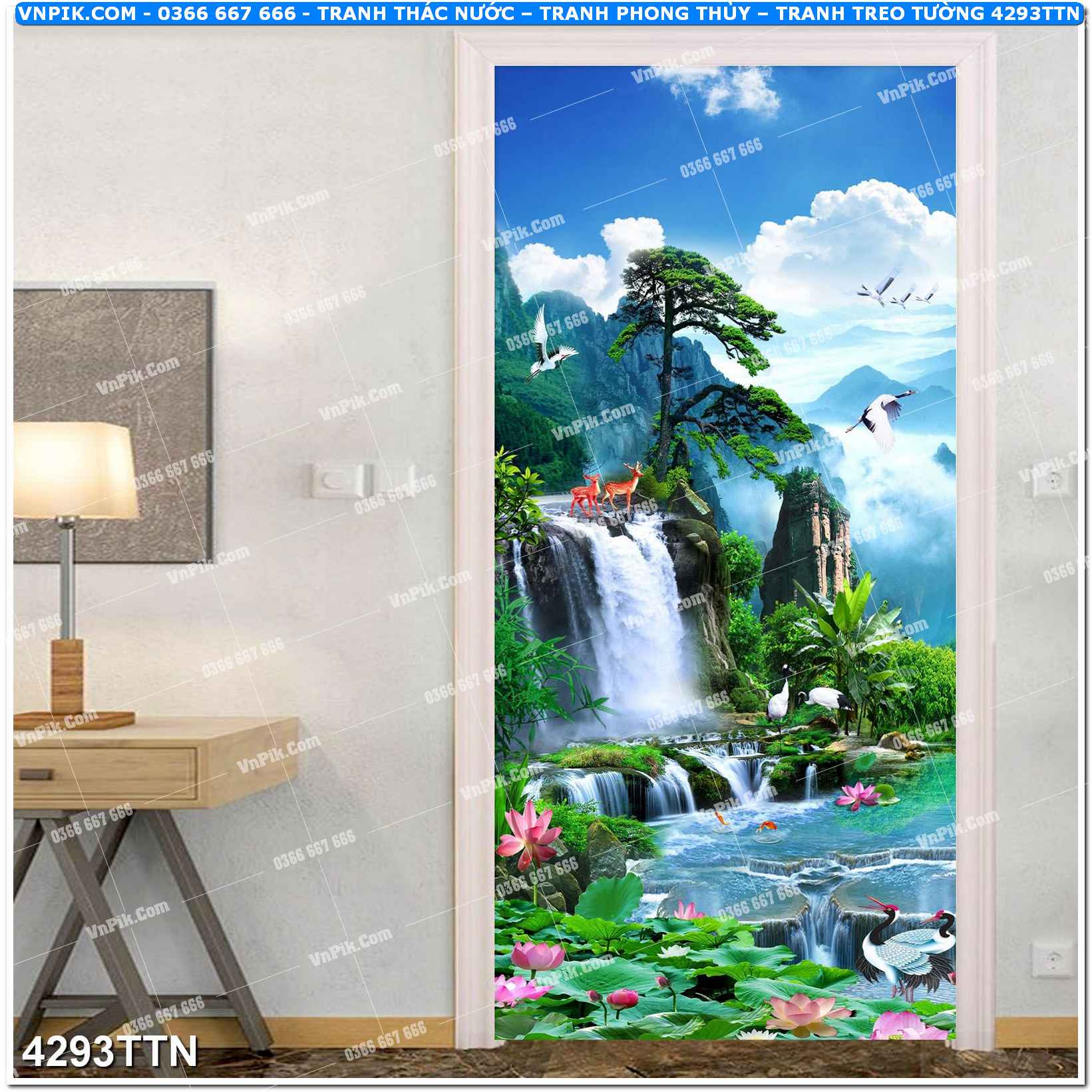 Tranh thác nước – Tranh phong thủy – Tranh treo tường mã 4293TTN