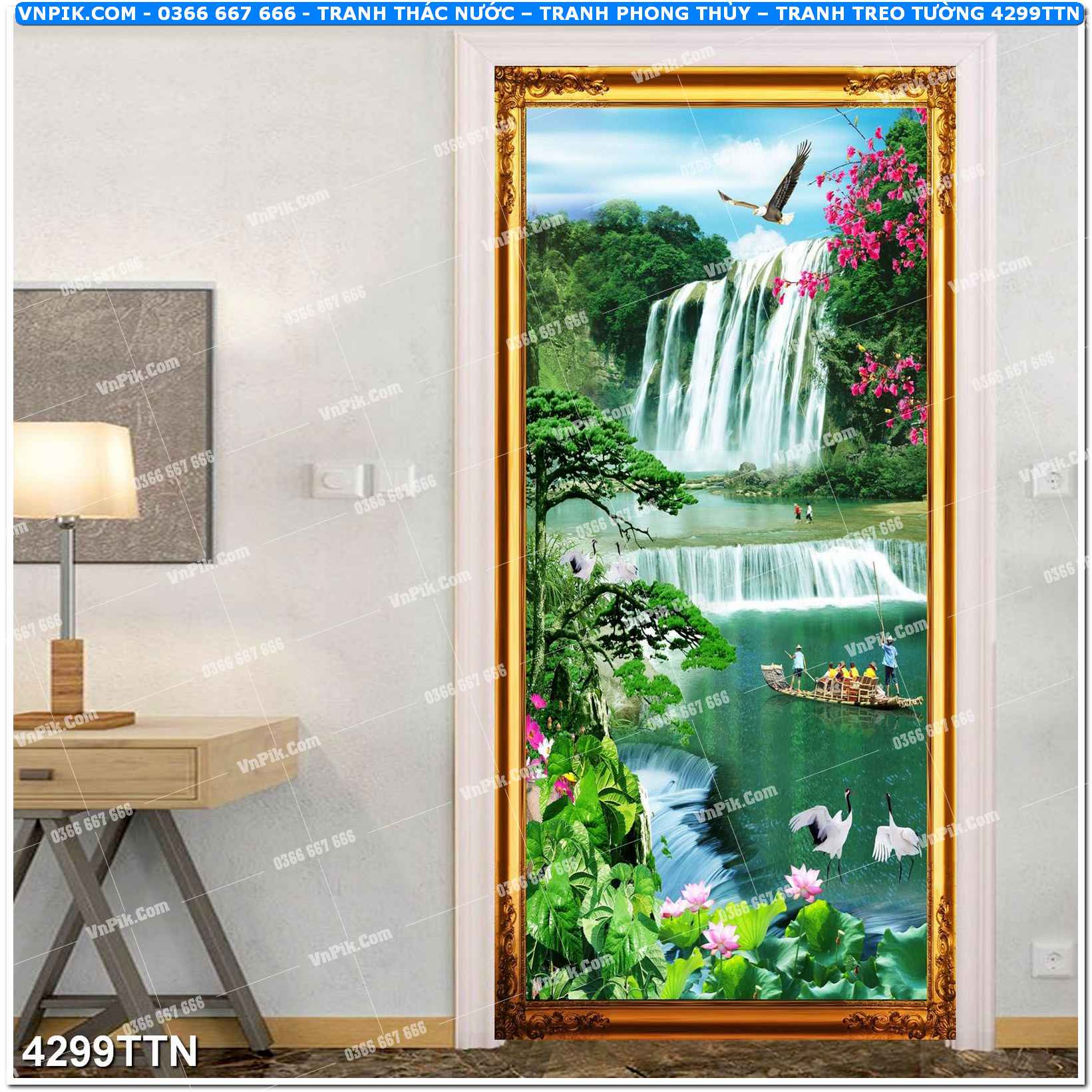 Tranh thác nước – Tranh phong thủy – Tranh treo tường mã 4299TTN