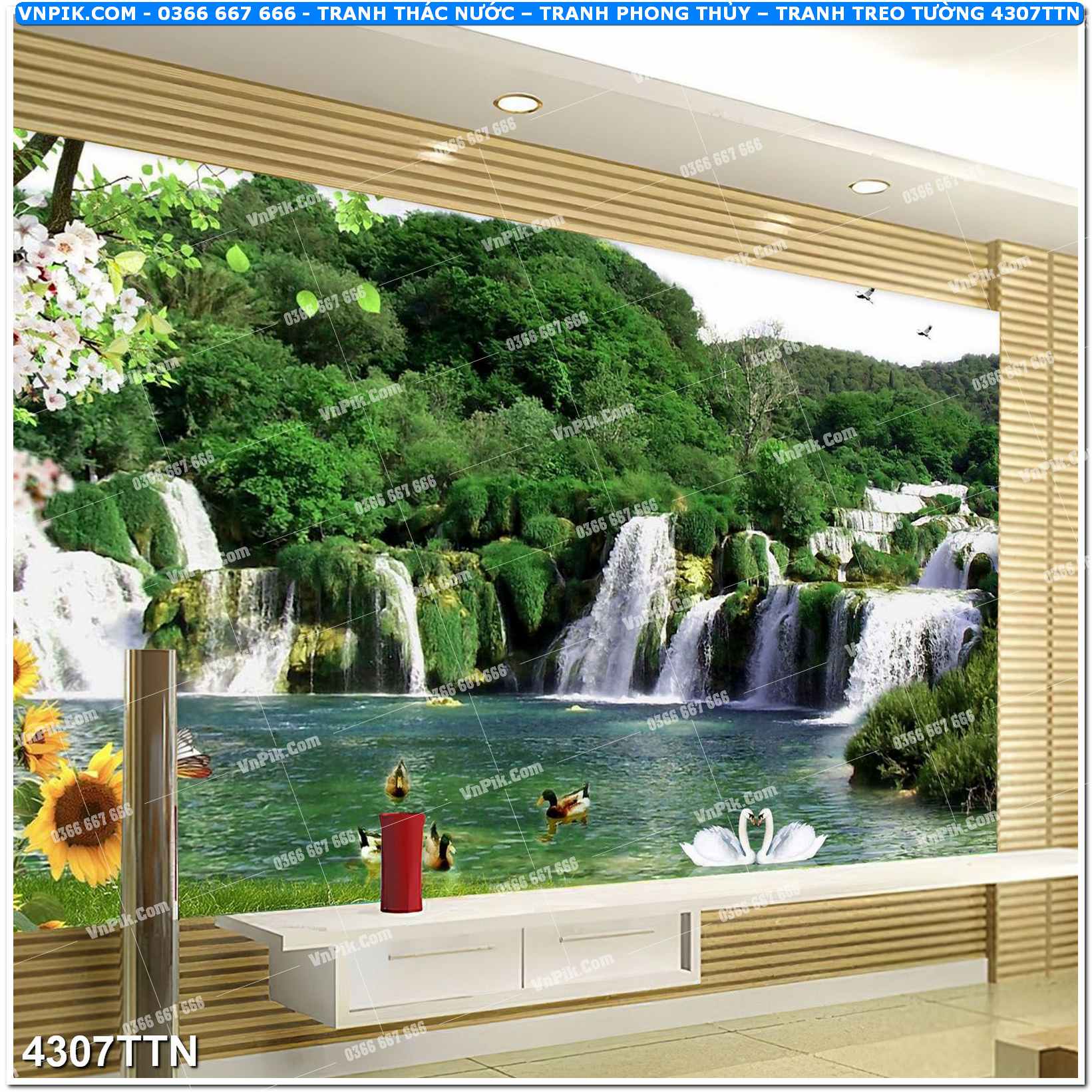 Tranh thác nước – Tranh phong thủy – Tranh treo tường mã 4307TTN