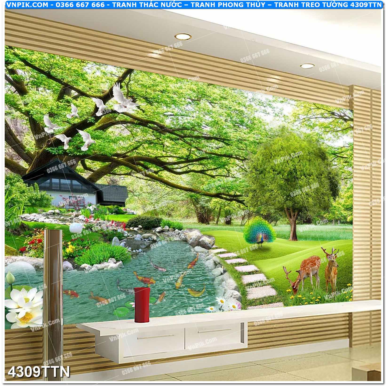 Tranh thác nước – Tranh phong thủy – Tranh treo tường mã 4309TTN