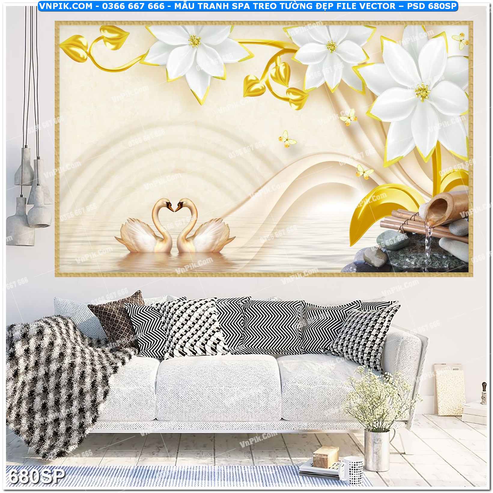 Mẫu tranh spa treo tường đẹp file vector – psd mẫu 680SP