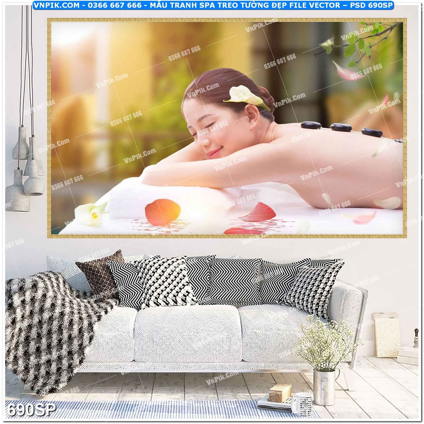 Mẫu tranh spa treo tường đẹp file vector – psd mẫu 690SP