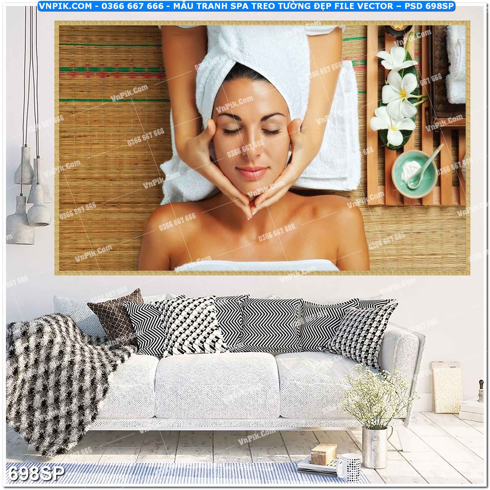 Mẫu tranh spa treo tường đẹp file vector – psd mẫu 698SP