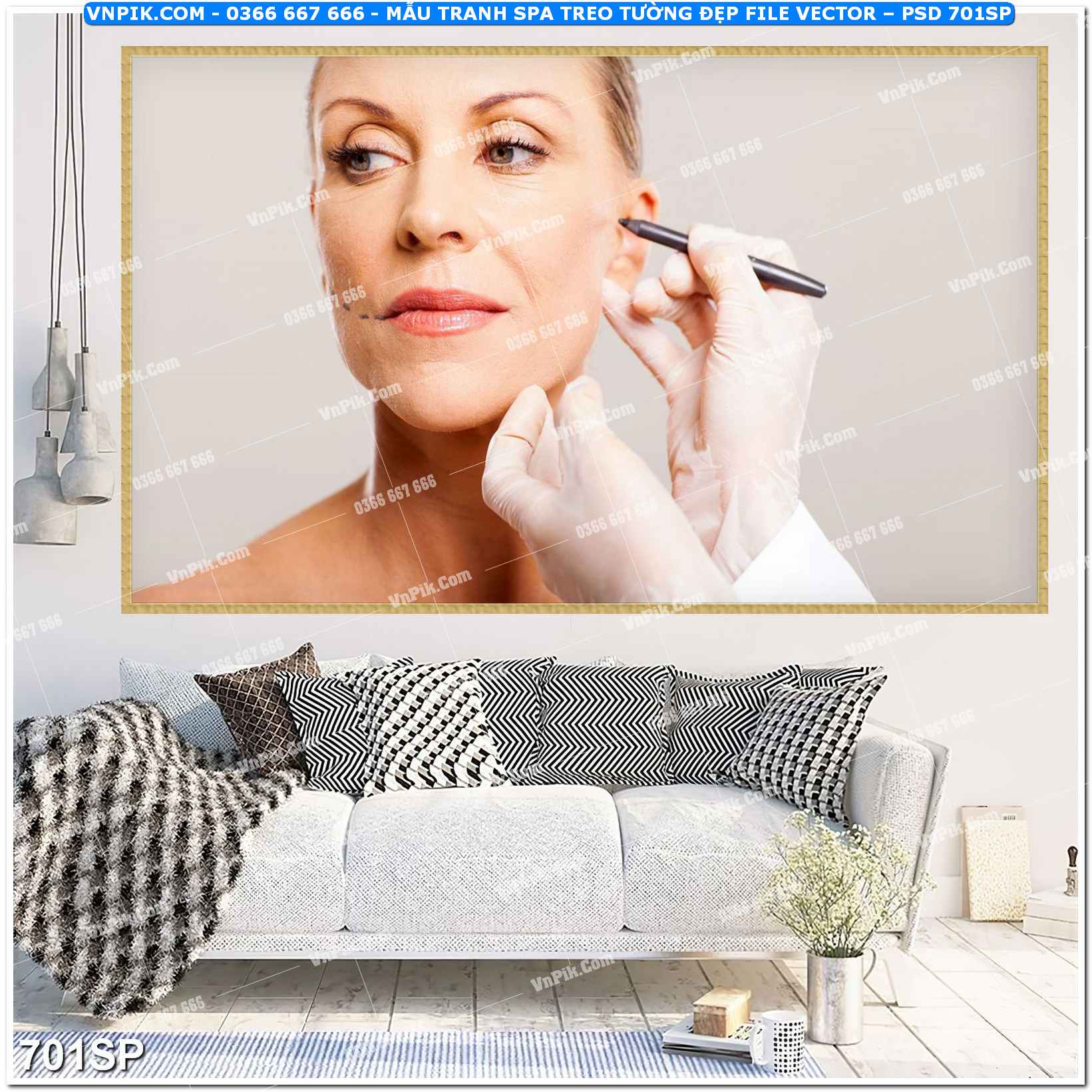 Mẫu tranh spa treo tường đẹp file vector – psd mẫu 701SP