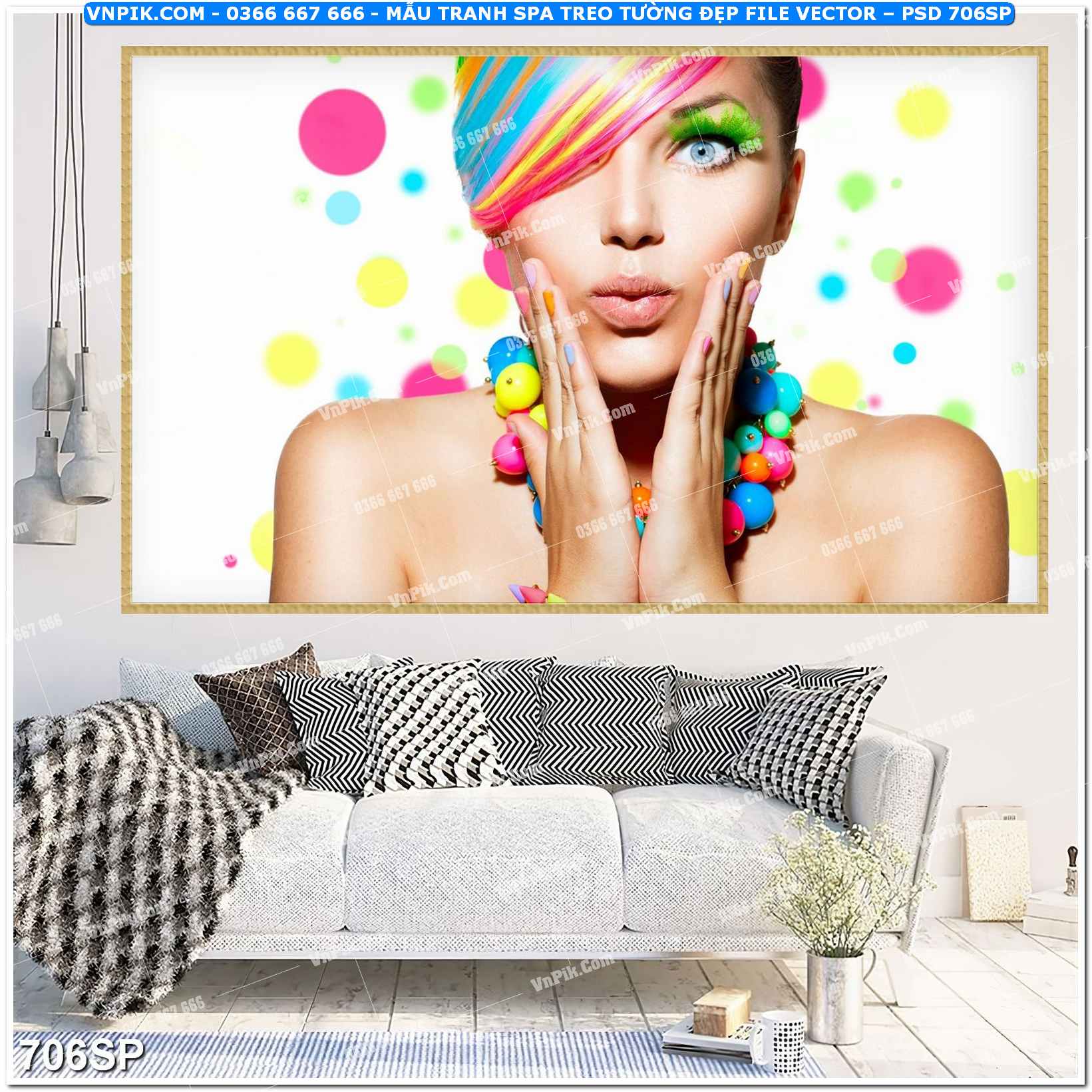 Mẫu tranh spa treo tường đẹp file vector – psd mẫu 706SP