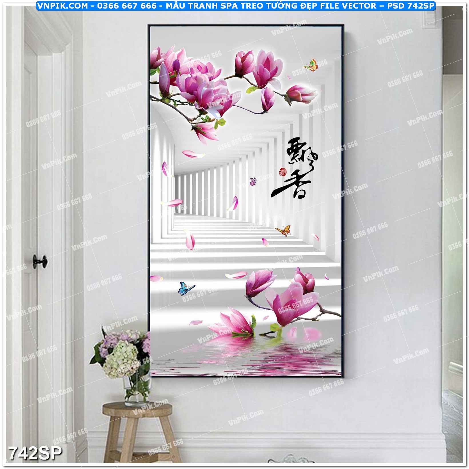 Mẫu tranh spa treo tường đẹp file vector – psd mẫu 742SP