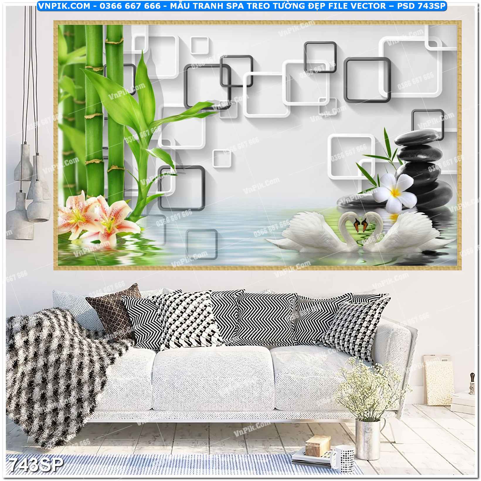 Mẫu tranh spa treo tường đẹp file vector – psd mẫu 743SP