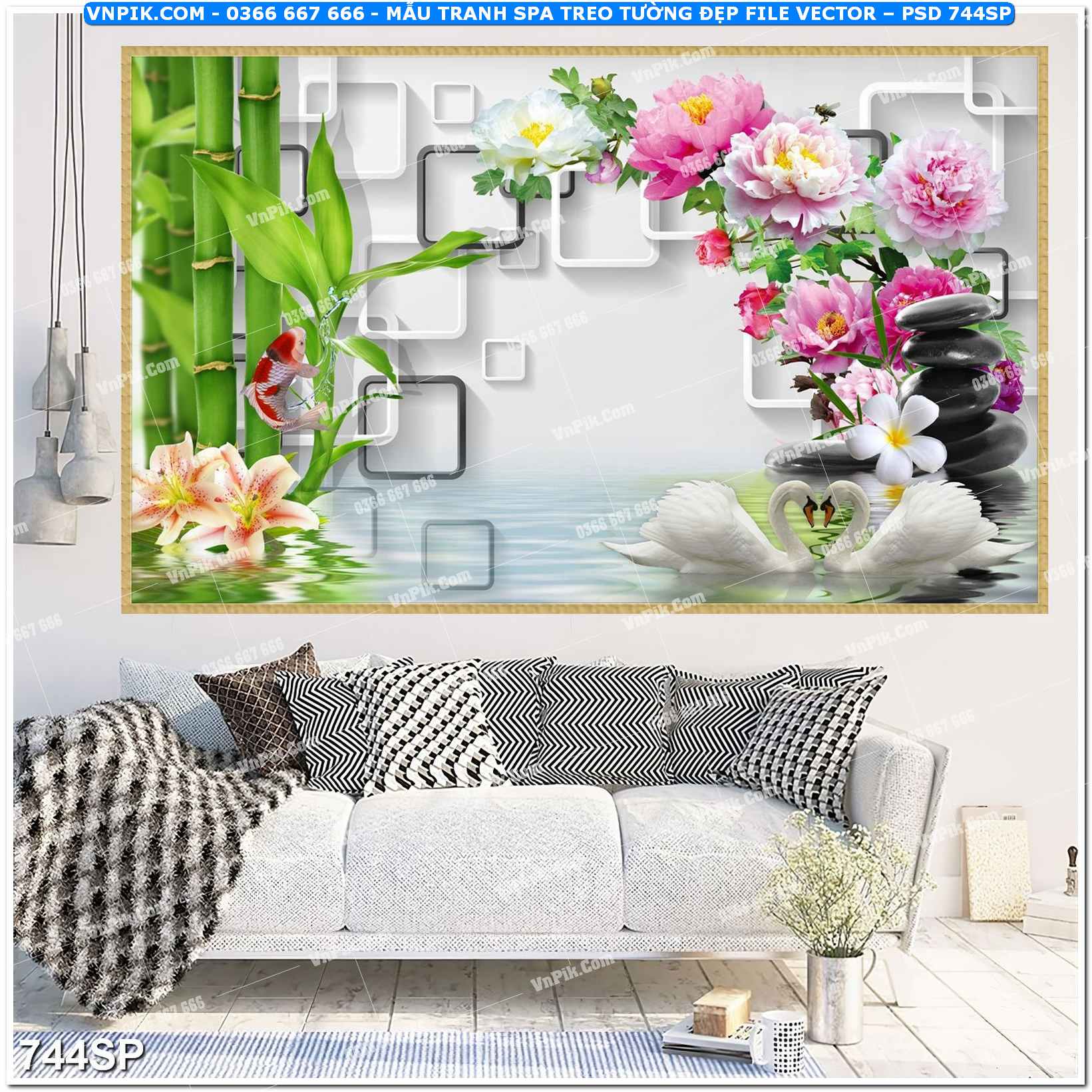 Mẫu tranh spa treo tường đẹp file vector – psd mẫu 744SP