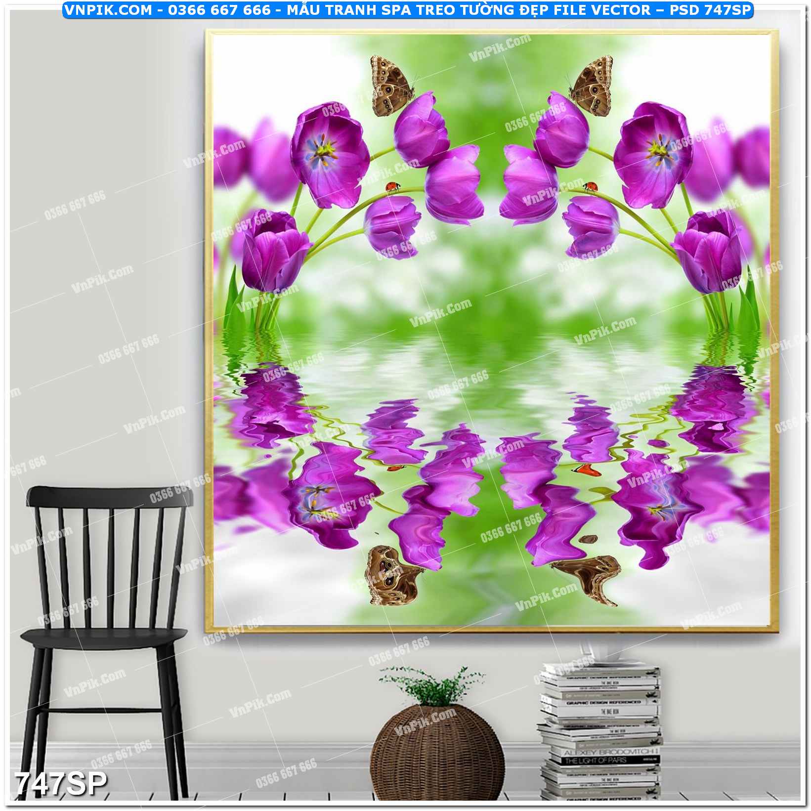 Mẫu tranh spa treo tường đẹp file vector – psd mẫu 747SP