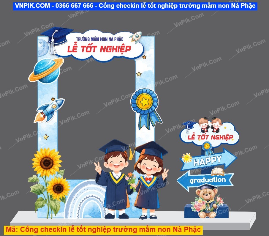 Cổng checkin lễ tốt nghiệp trường mầm non Nà Phặc