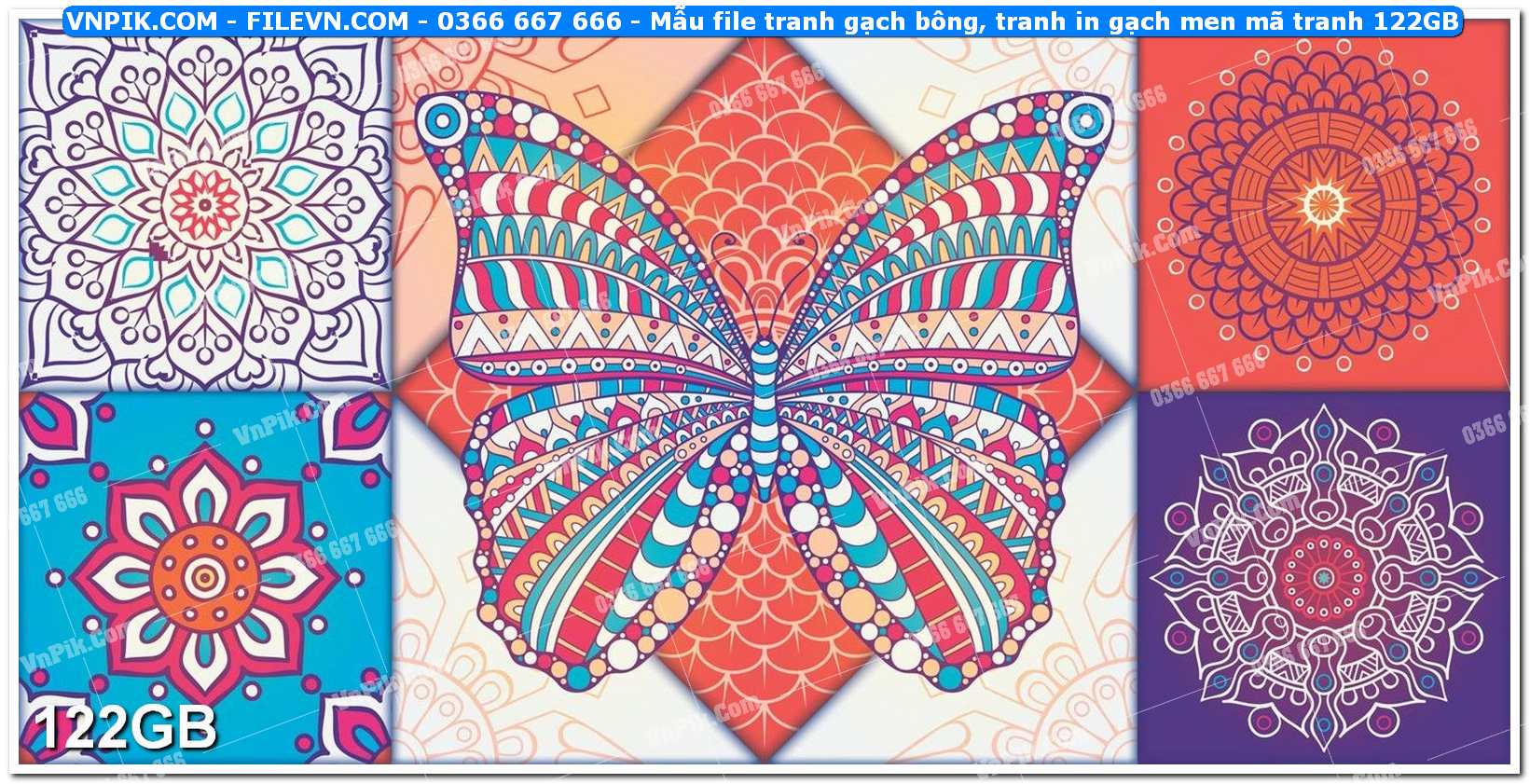 Mẫu file tranh gạch bông, tranh in gạch men mã tranh 122GB