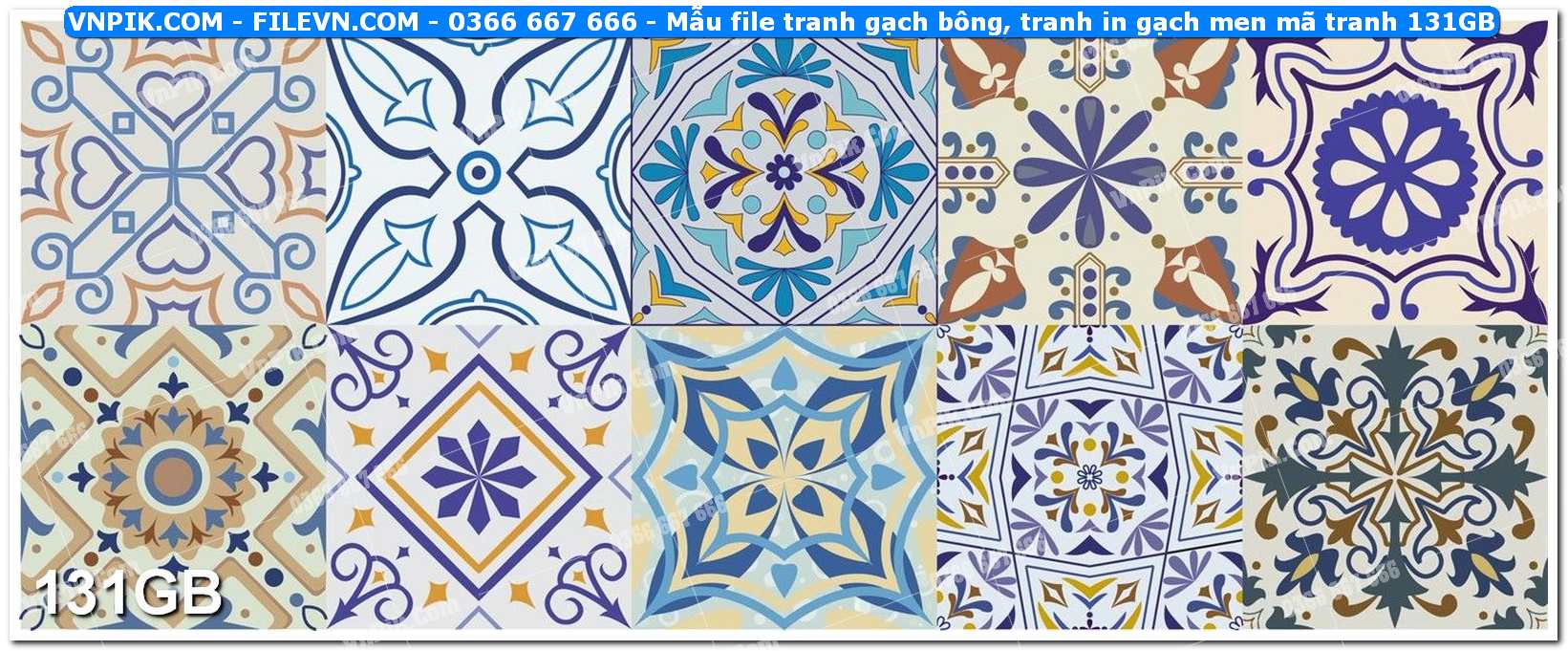 Mẫu file tranh gạch bông, tranh in gạch men mã tranh 131GB