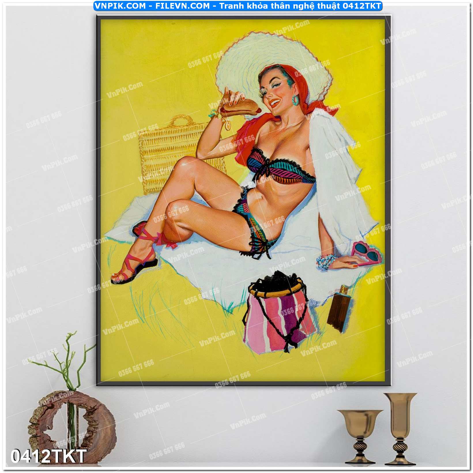 Tranh Thư Pháp – Kim Tiền 0412TKT