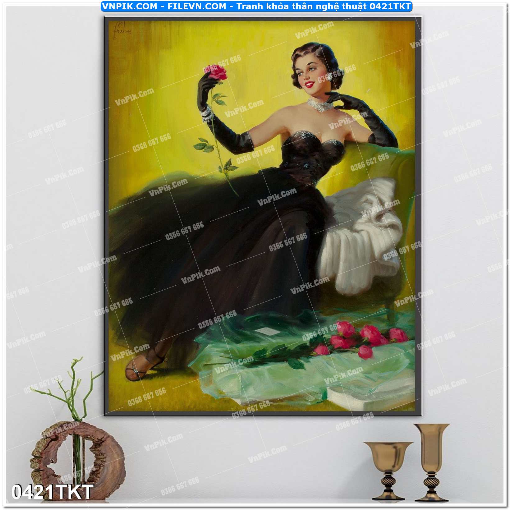 Tranh Thư Pháp – Kim Tiền 0421TKT