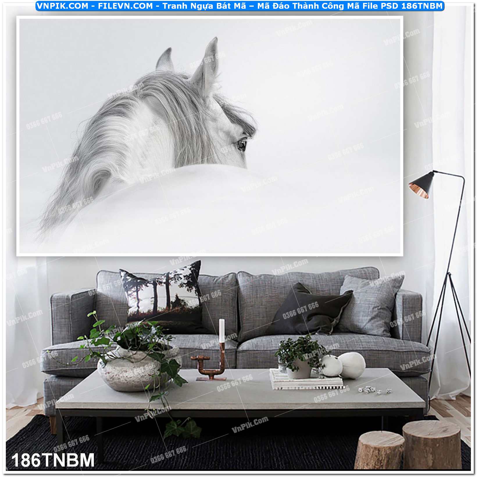Tranh Ngựa Bát Mã – Mã Đáo Thành Công Mã File PSD 186TNBM