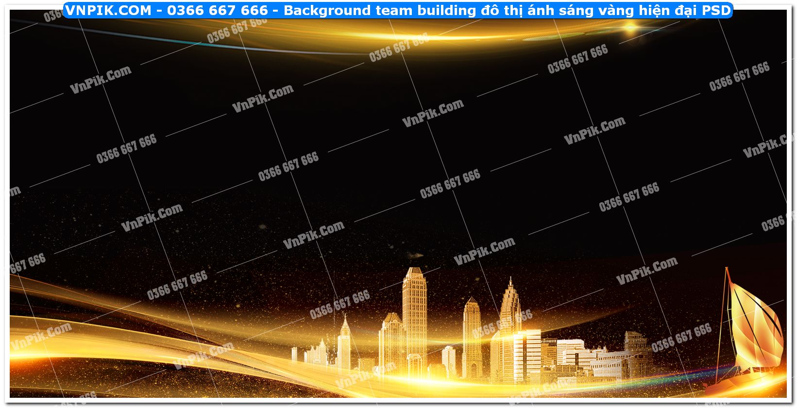 Background team building đô thị ánh sáng vàng hiện đại PSD