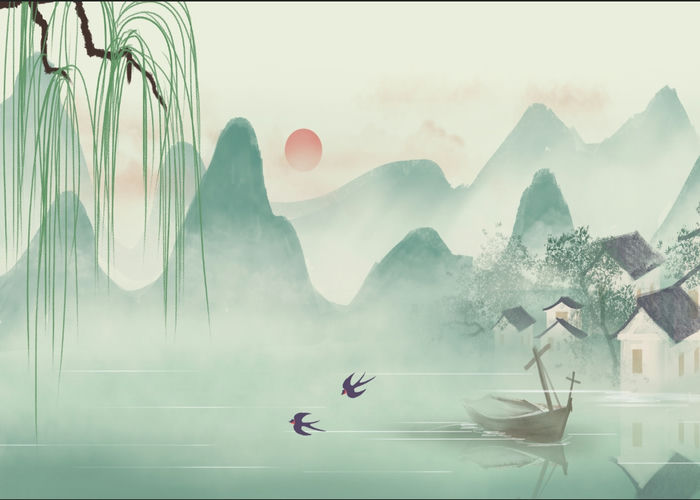 Vector Tranh Trang Trí, Tranh Thủy Mặc (19) - Kho tài nguyên đồ họa