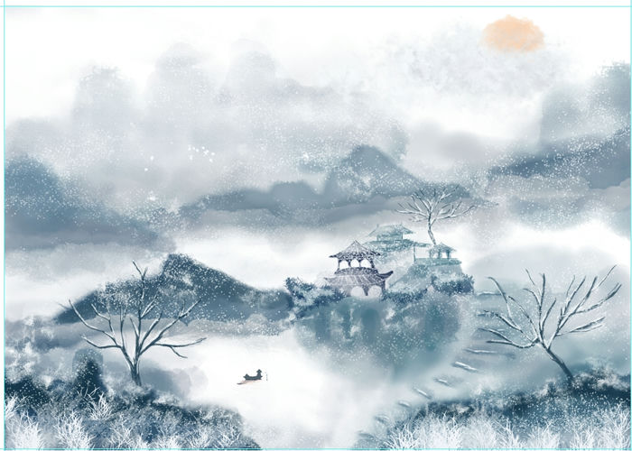 Vector Tranh Trang Trí, Tranh Thủy Mặc (15) - Kho tài nguyên đồ họa