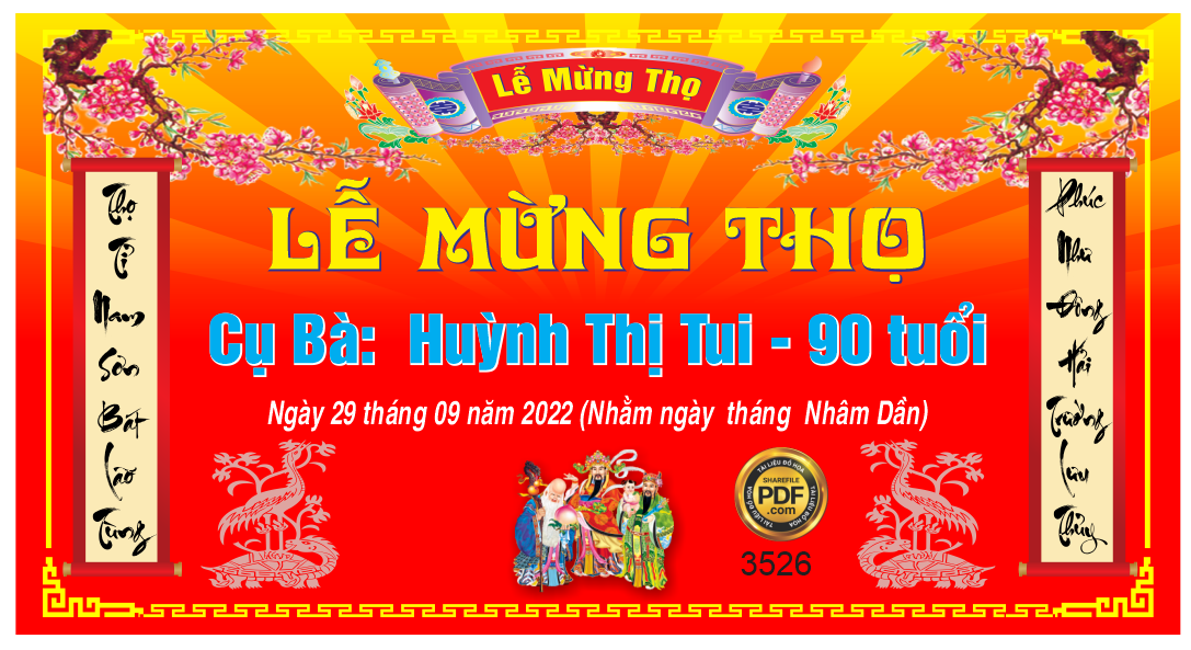 Market Lễ mừng thọ cụ bà Huỳnh Thị Tui 90 tuổi file Corel
