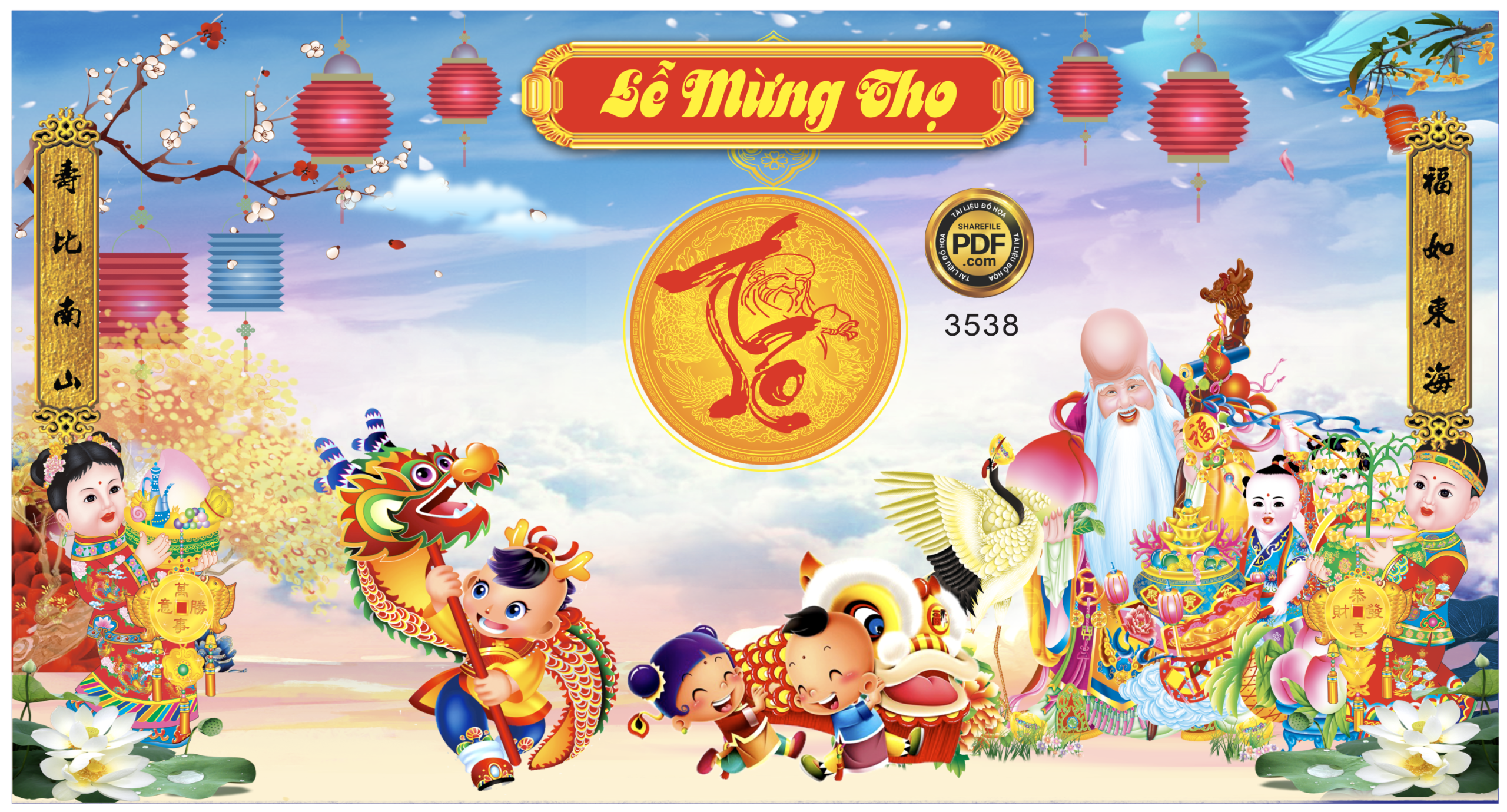 Market mẫu mừng thọ đẹp #9 file Corel