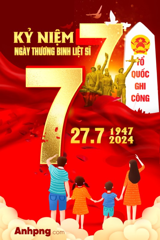 Poster cổ động ngày Thương Binh Liệt Sĩ 27/7 vector