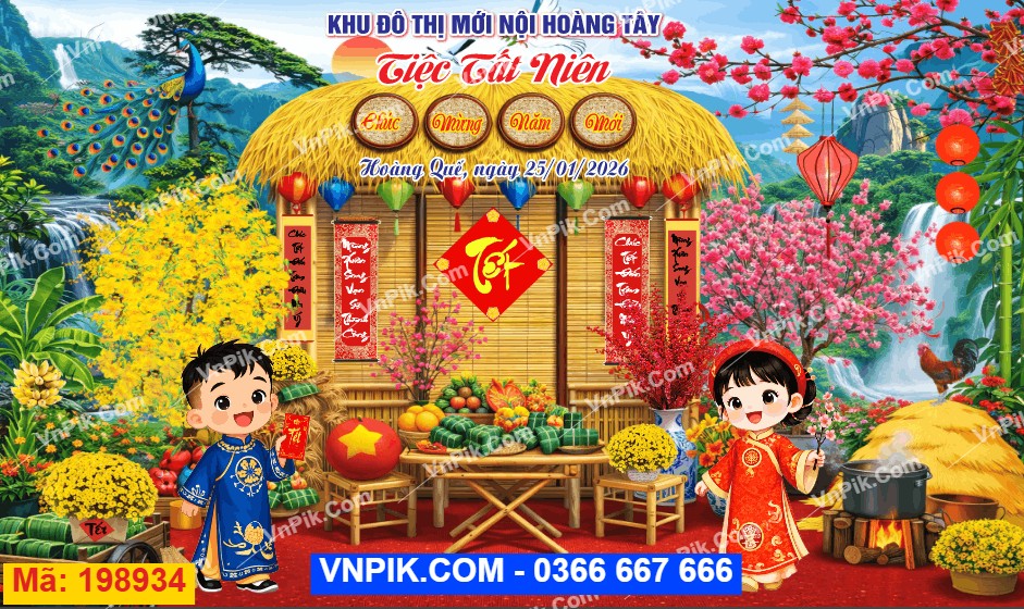 Mẫu tiểu cảnh tiệc tất niên nội thất hoàng tây – 198934