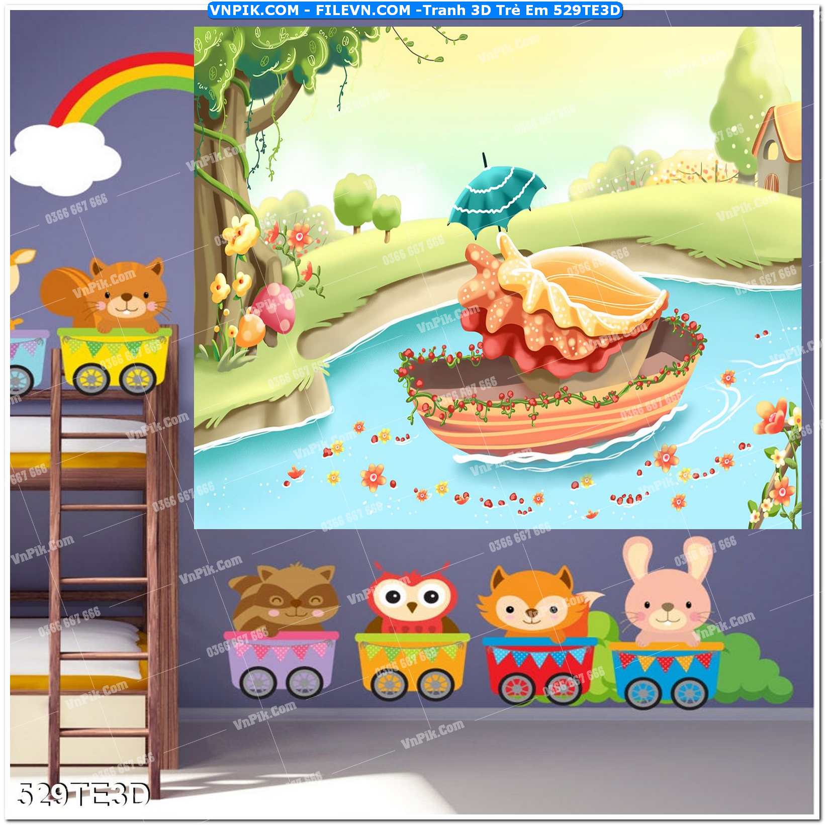Tranh 3D Trẻ Em 529TE3D