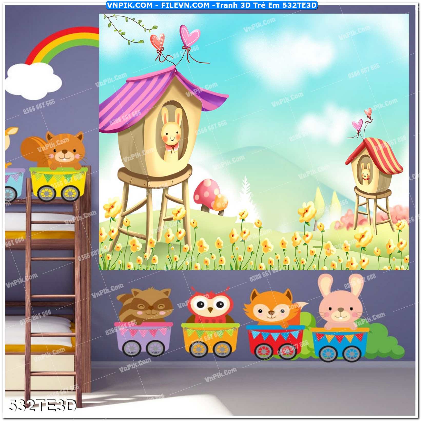 Tranh 3D Trẻ Em 532TE3D