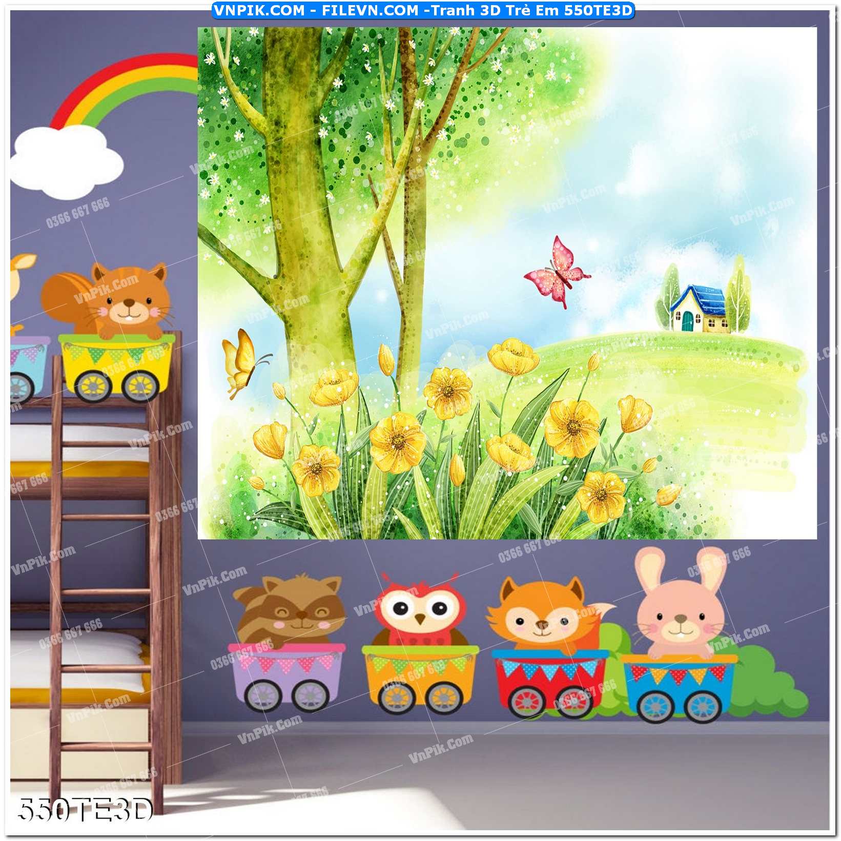 Tranh 3D Trẻ Em 550TE3D