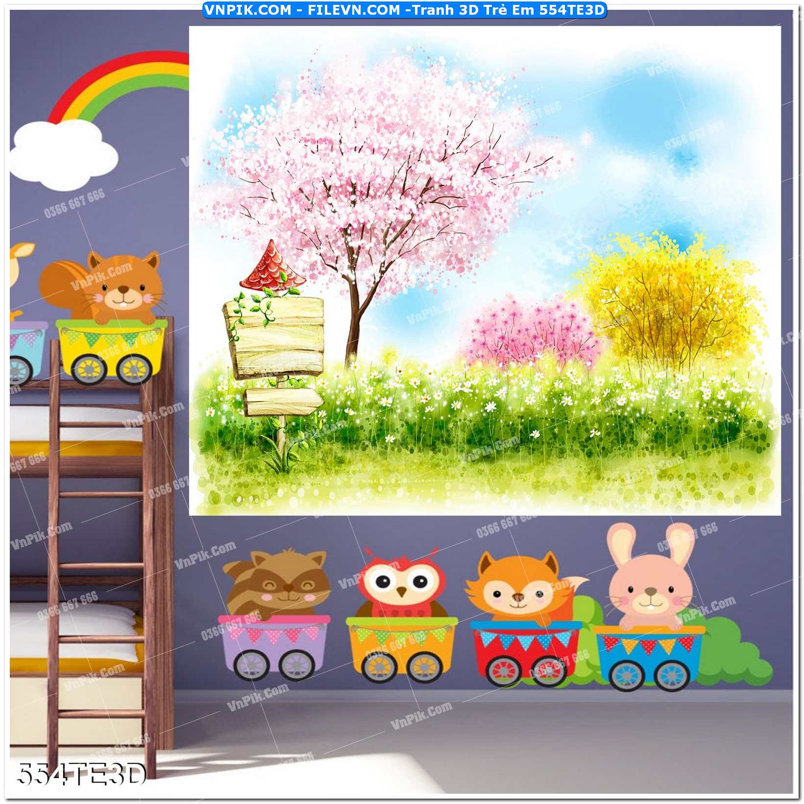 Tranh 3D Trẻ Em 554TE3D