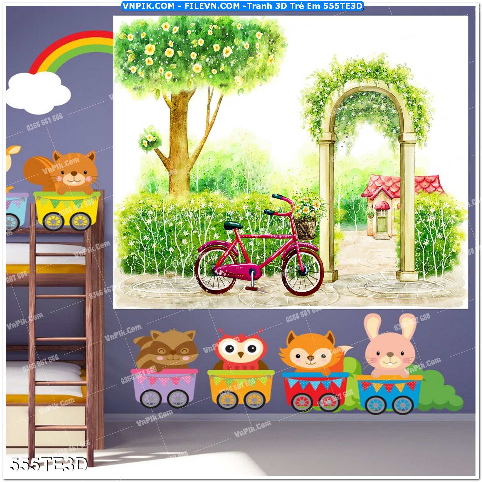 Tranh 3D Trẻ Em 555TE3D