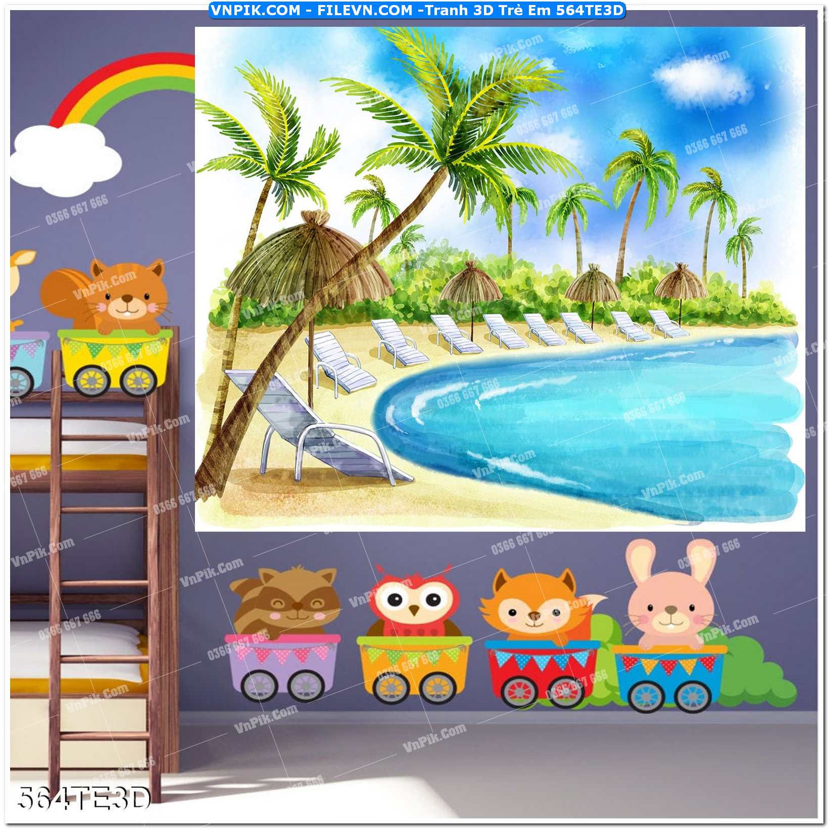 Tranh 3D Trẻ Em 564TE3D