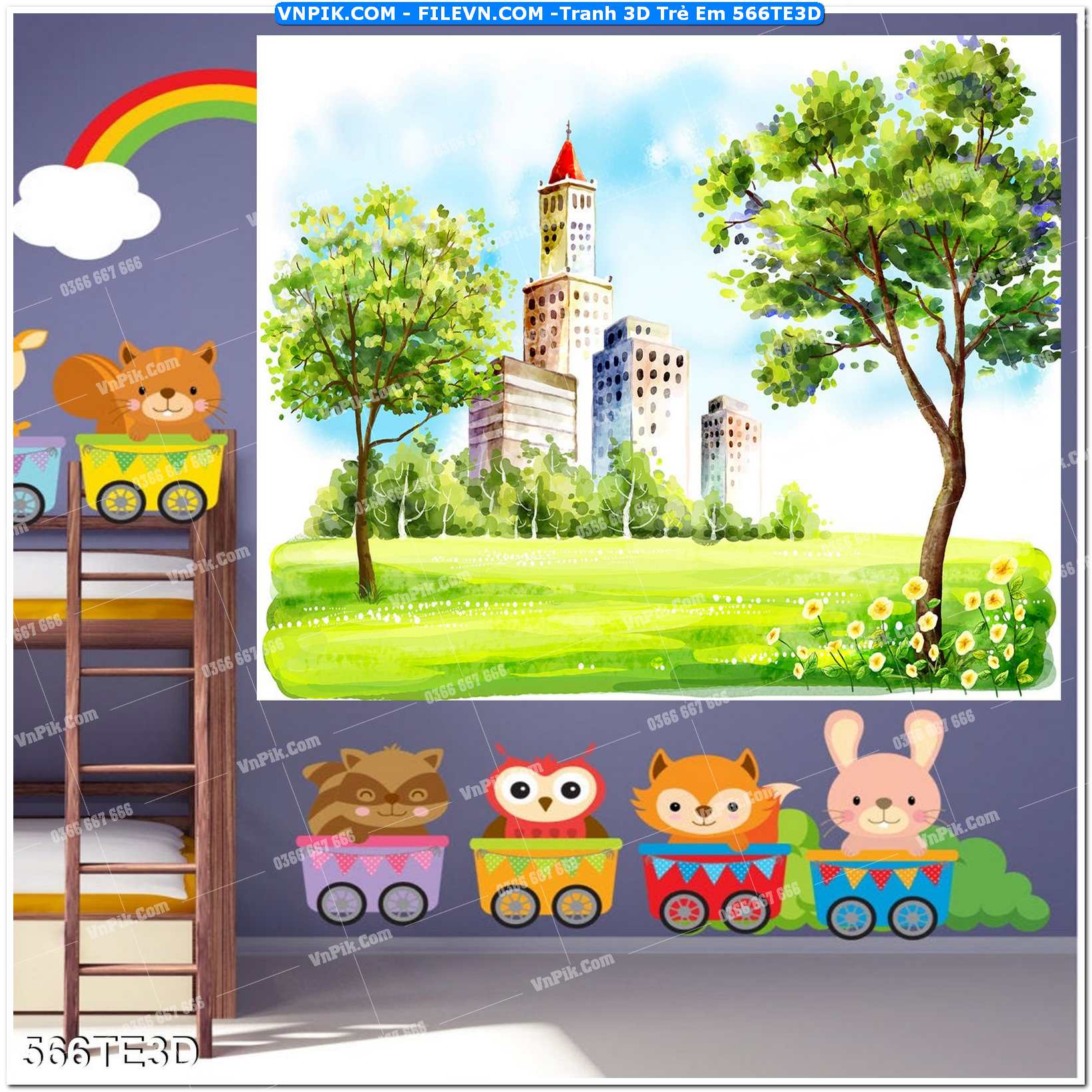 Tranh 3D Trẻ Em 566TE3D